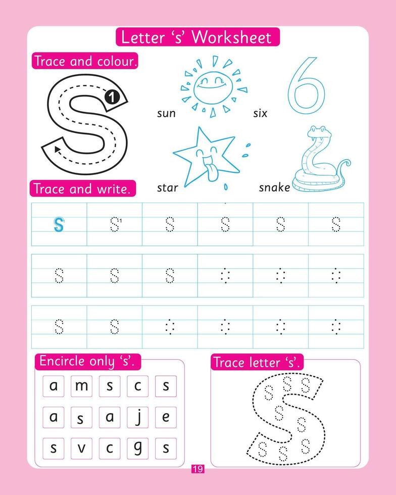 Letter s Worksheet vector