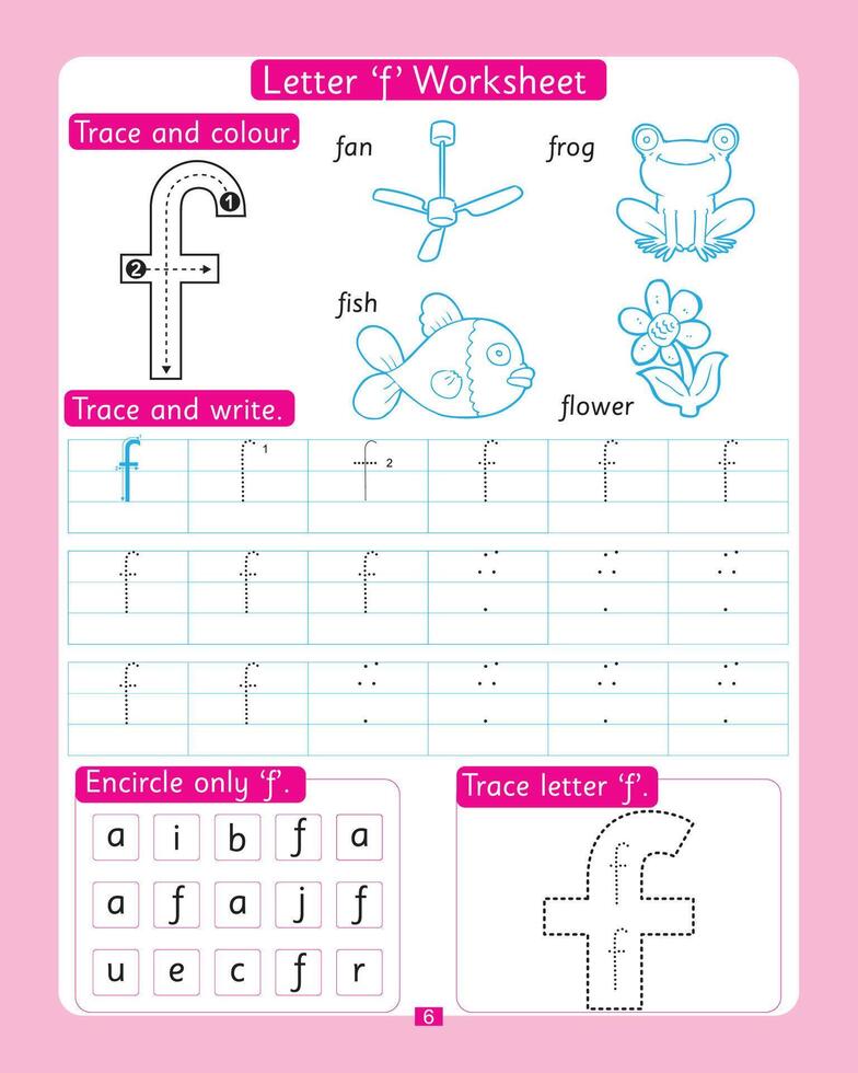 Letter f Worksheet vector