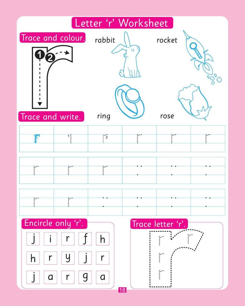 Letter r Worksheet vector