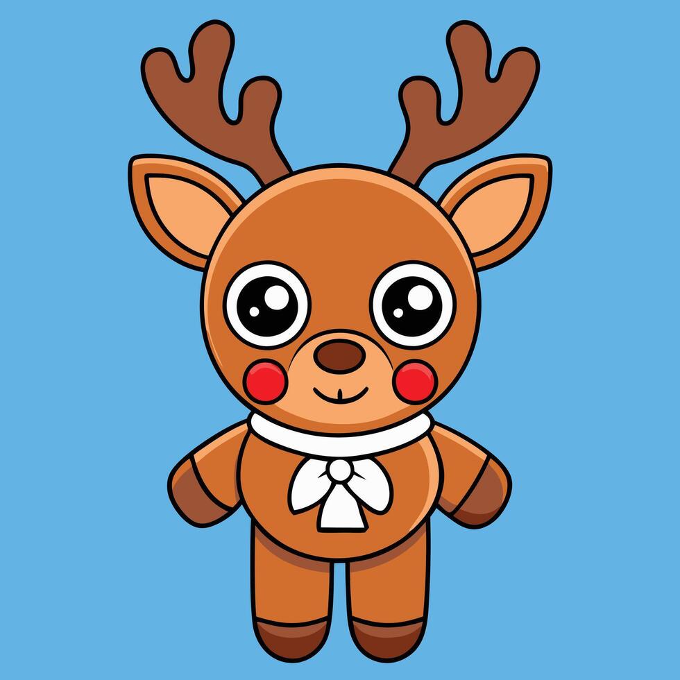 a cartoon reindeer with a bow tie on its head vector