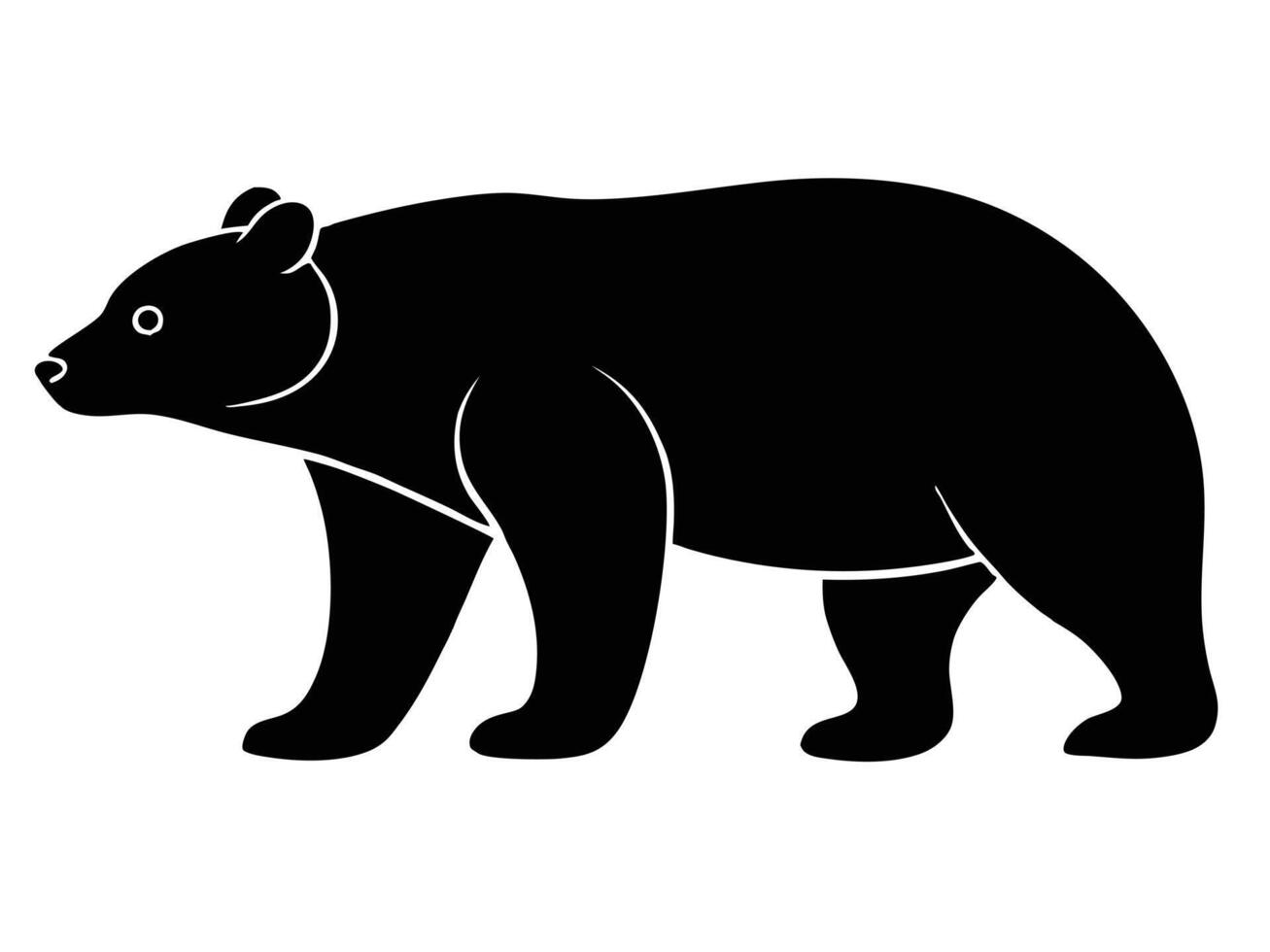 bear black silhouette Design, icon with white background vector