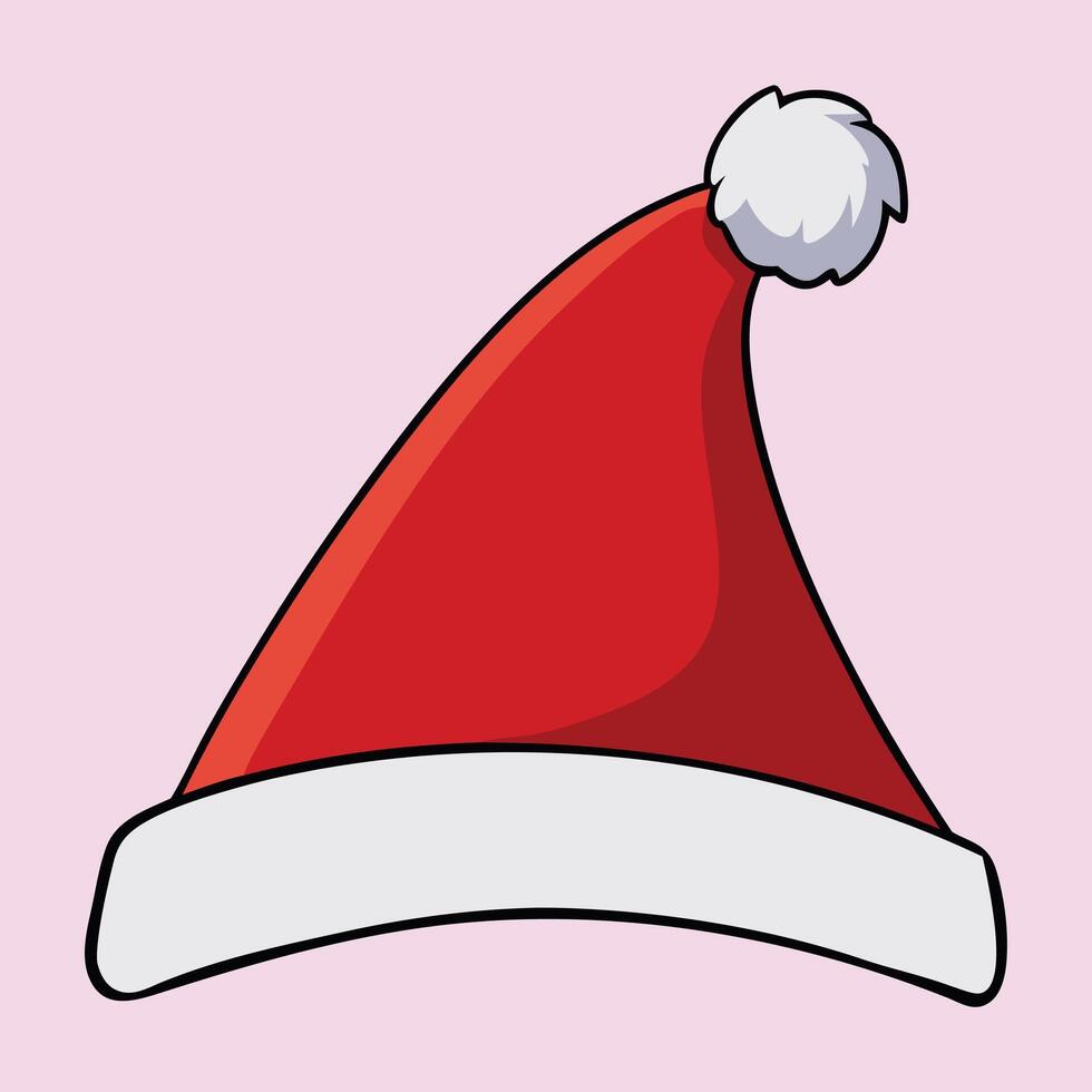 Santa clog hat on a pink background vector