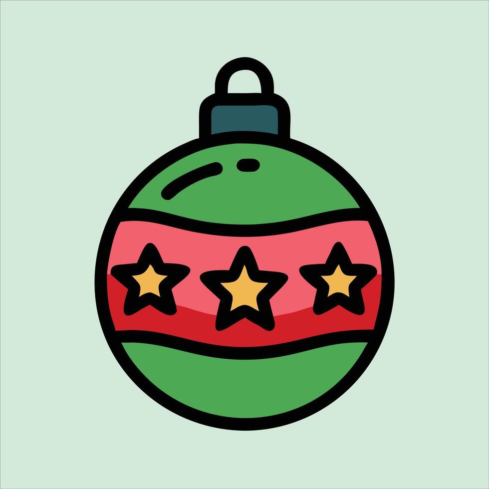 Christmas ornament color illustration vector