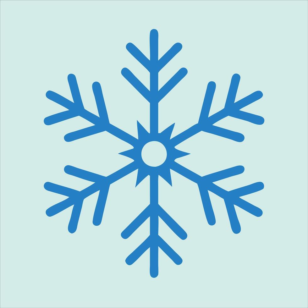 a simple snowflake with six points vector