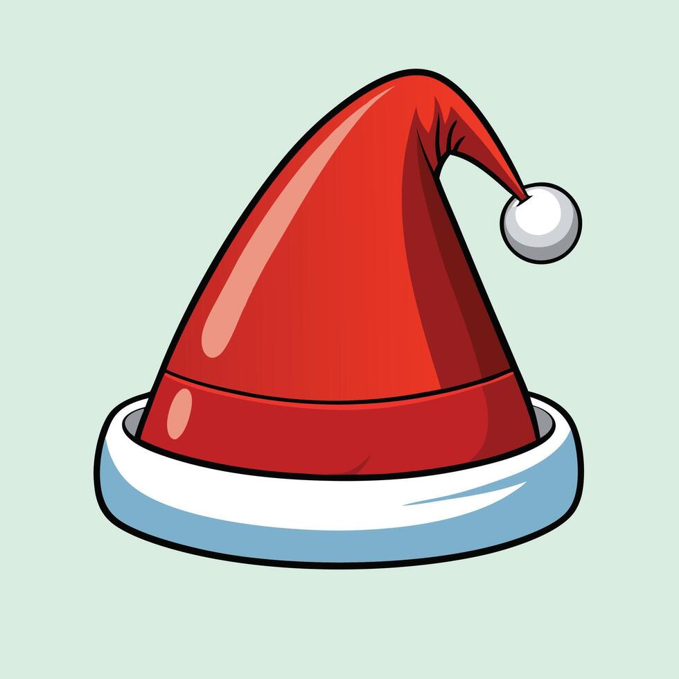 a santa hat on a green background vector