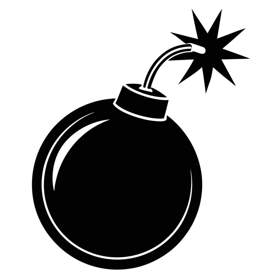 a black and white bomb icon on a white background vector