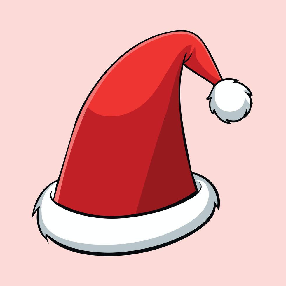 a santa hat on a pink background vector