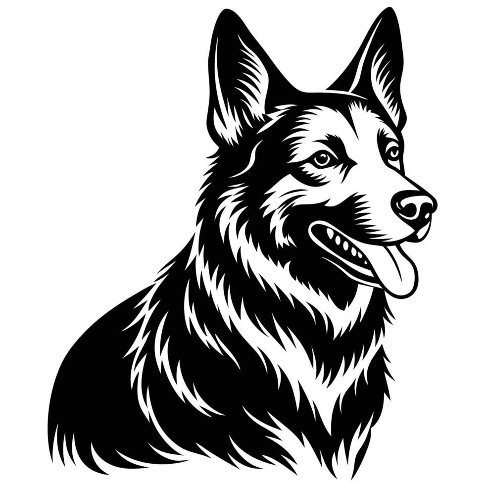 german shepherd black silhouette Design, Icon with white background. Dog silhouette vector