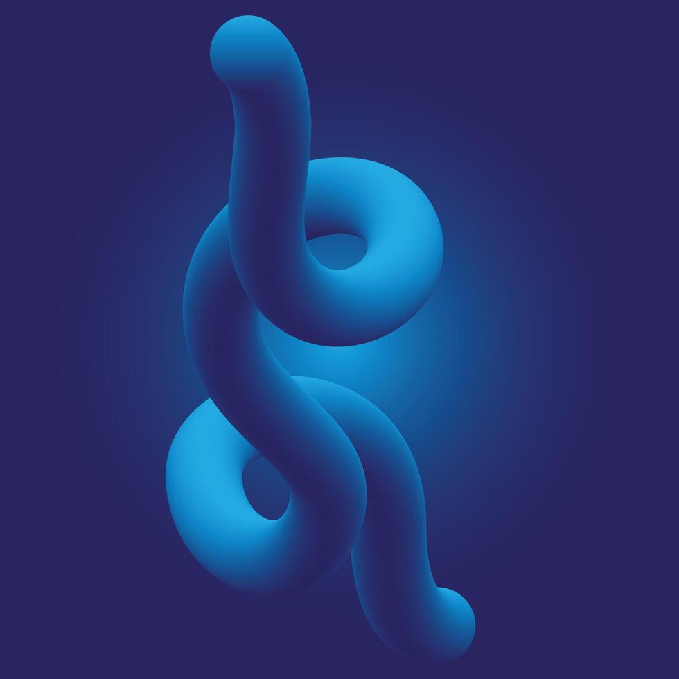 Vibrant Blue Gradient Fluid Spiral with Dynamic Organic Flow and Bright Glow vector