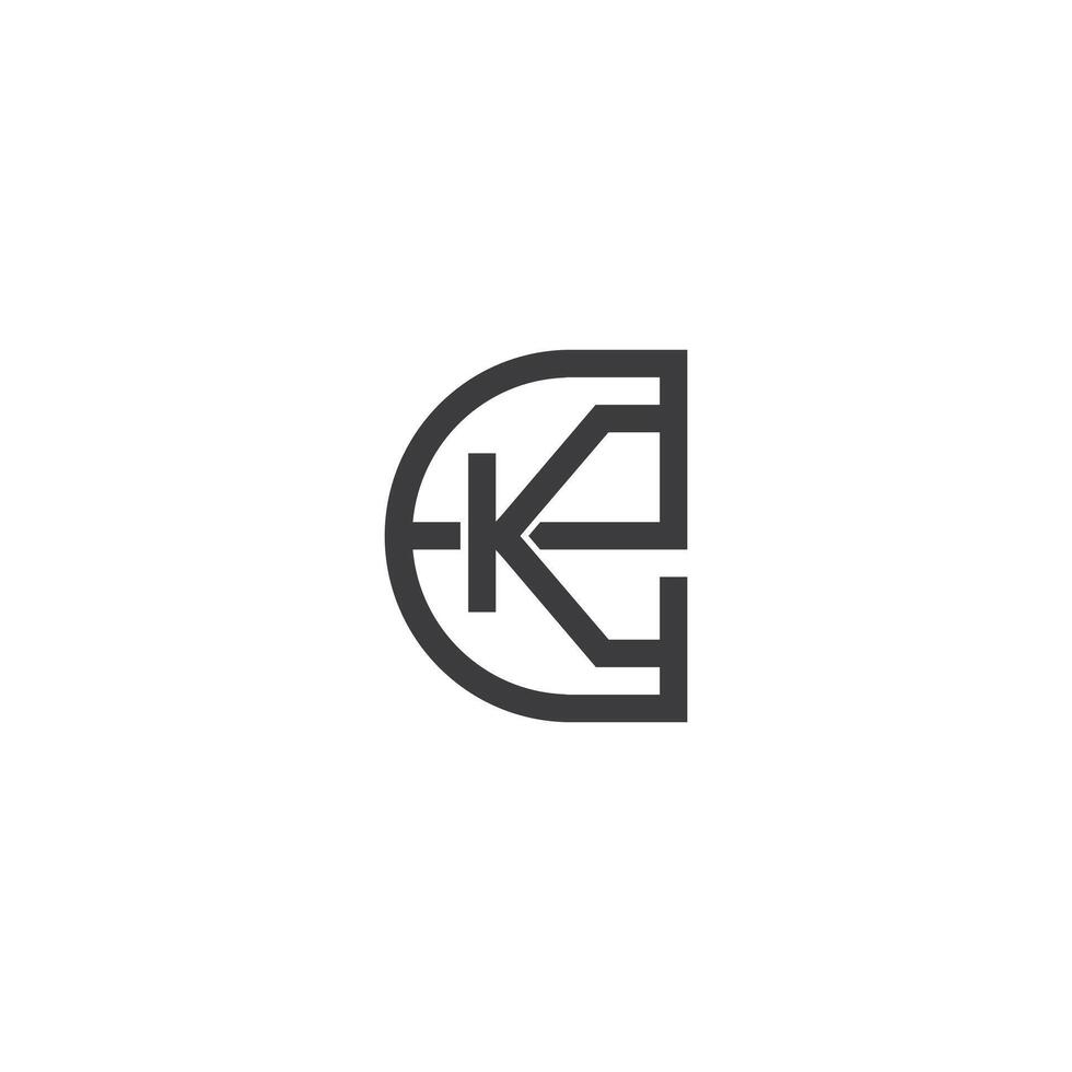 Alphabet letters monogram icon logo of KE EK vector