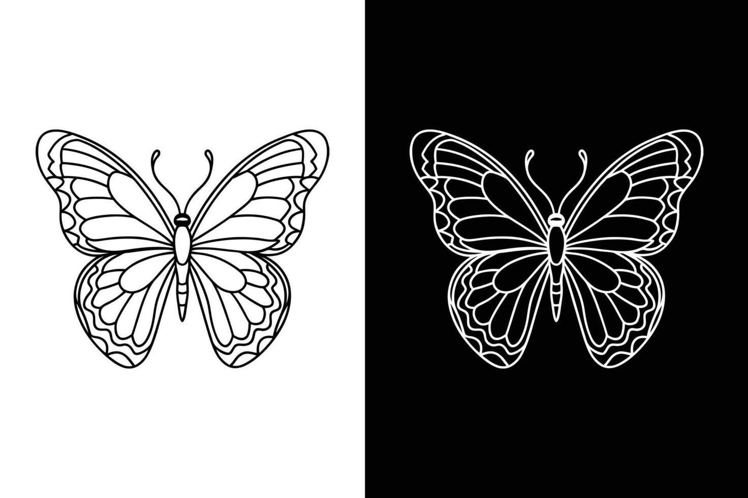 Butterfly icon from insects collection. Thin line butterfly outline icon illustration. vector