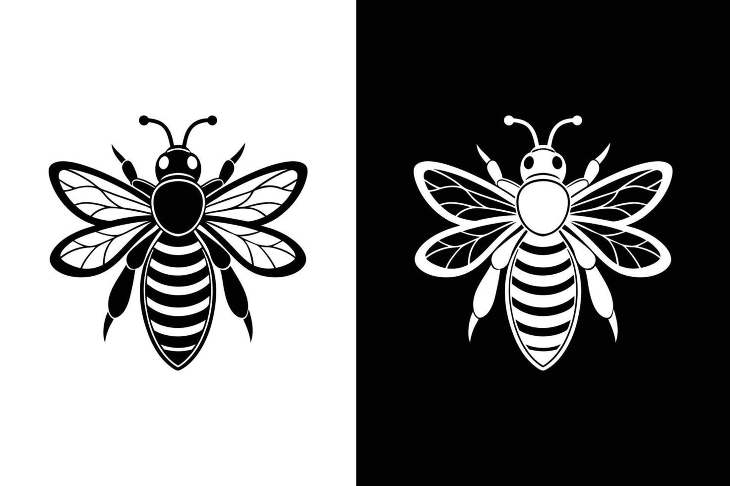 Bee black icon silhouette illustration. Honey bee icon white background. vector
