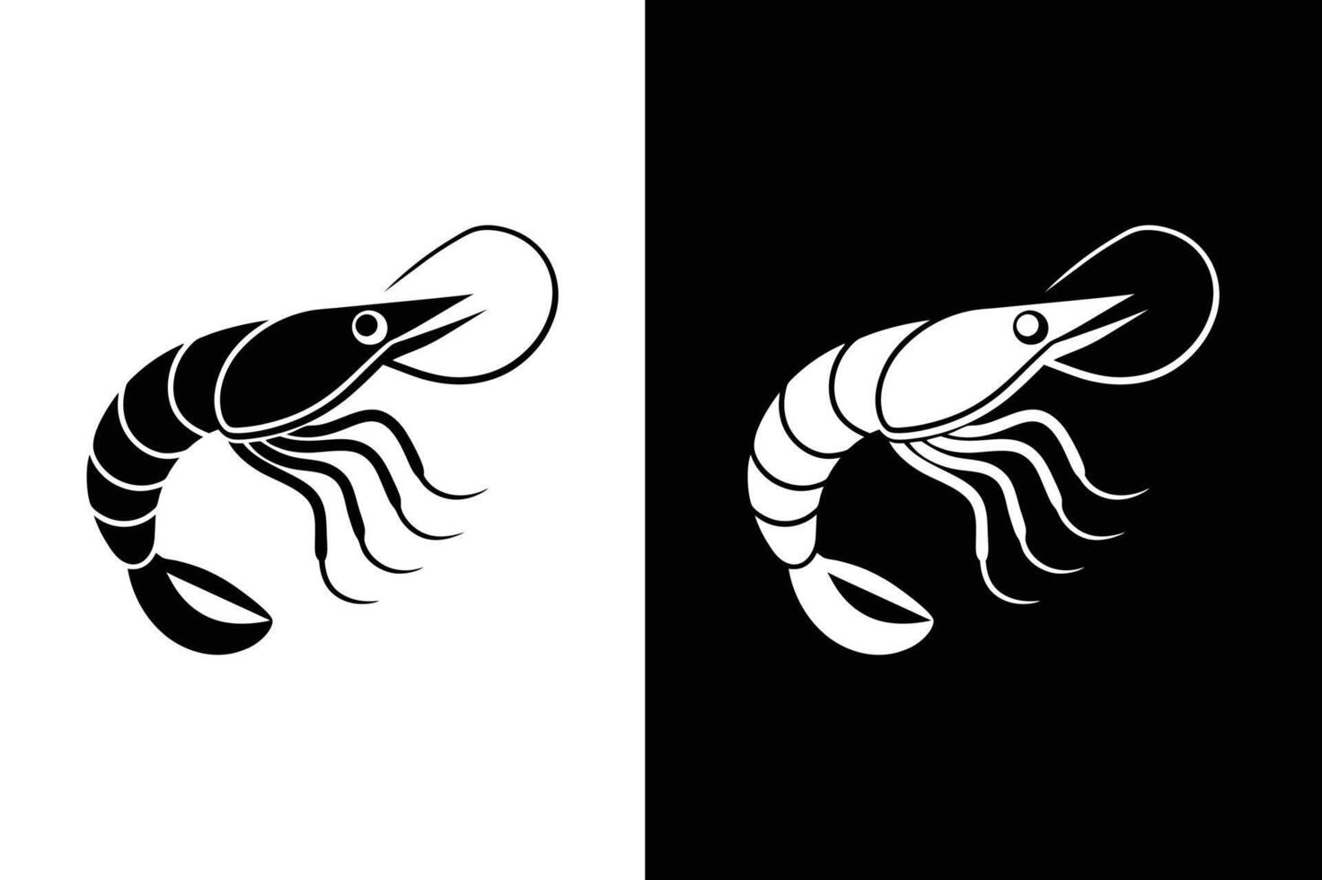Shrimp Prawn icon isolated on white black background. Shrimp Icon vector
