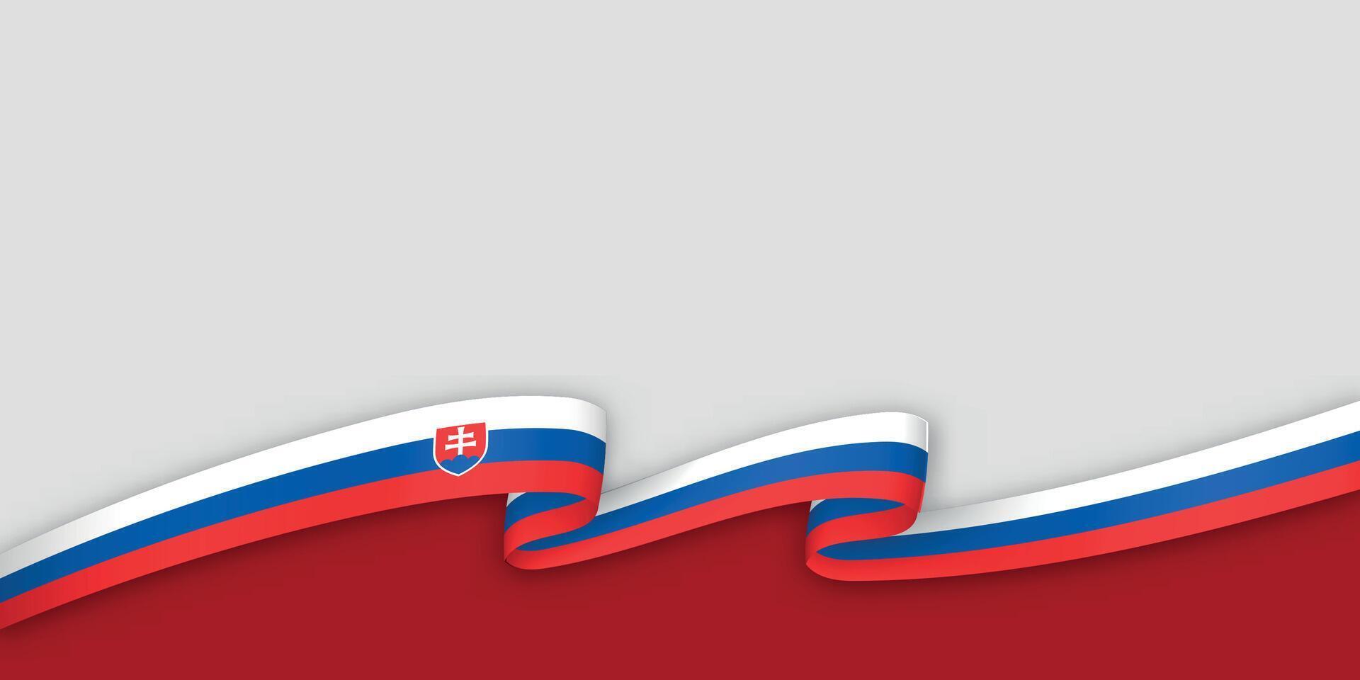 3d ribbon with national flag Slovakia isolated on white background vector