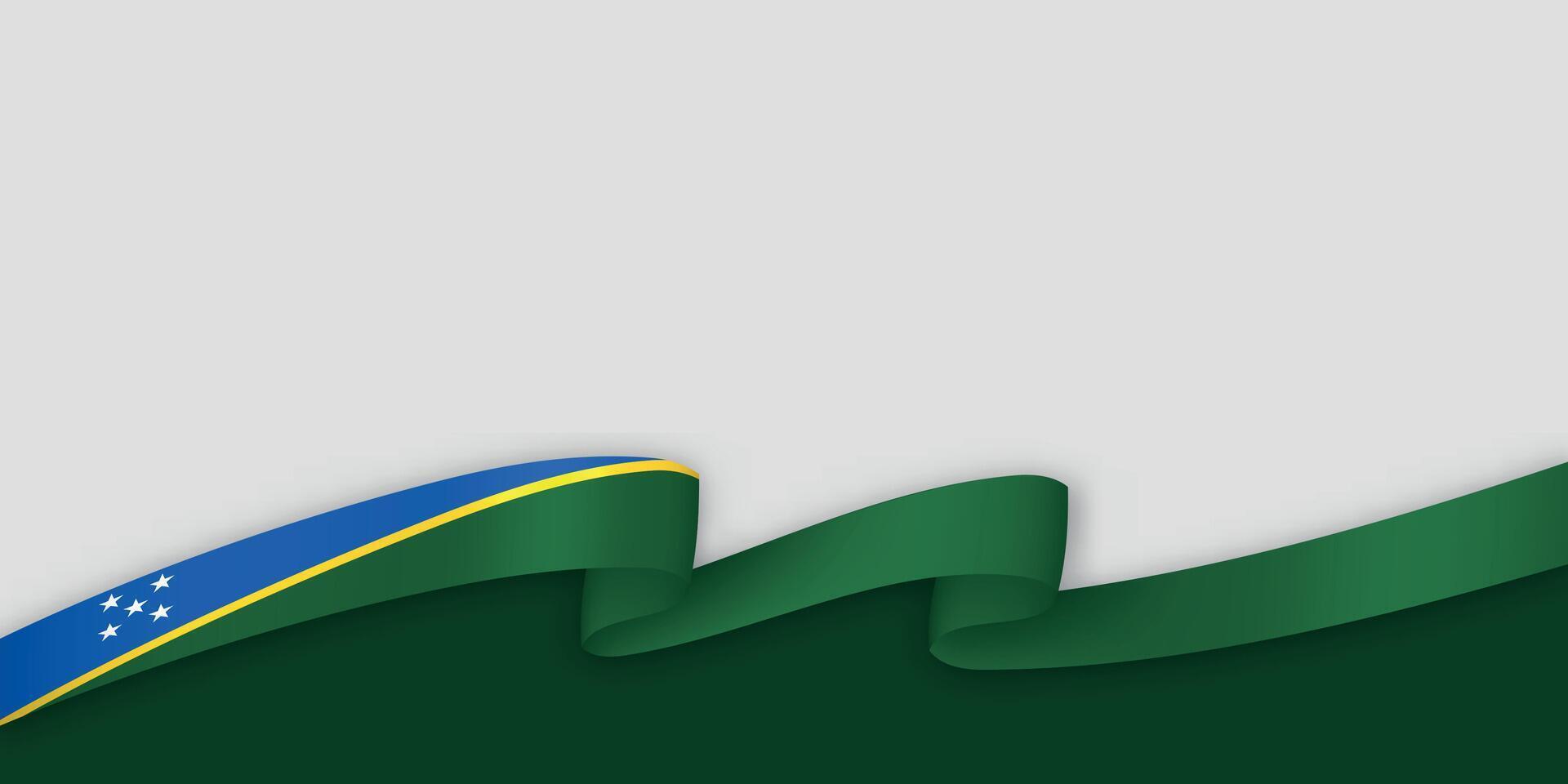 3d ribbon with national flag Solomon Islands isolated on white background vector