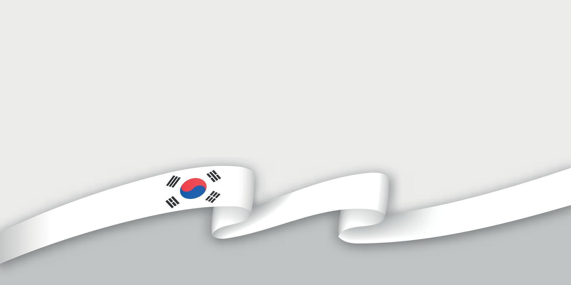 3d ribbon with national flag South Korea isolated on white background vector