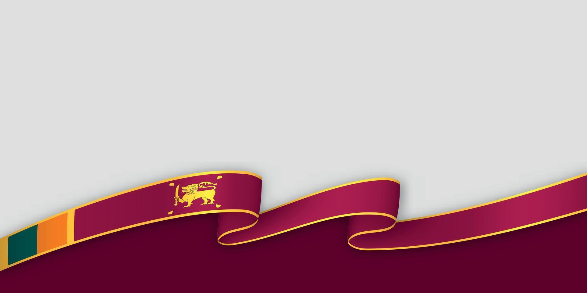 3d ribbon with national flag Sri Lanka isolated on white background vector