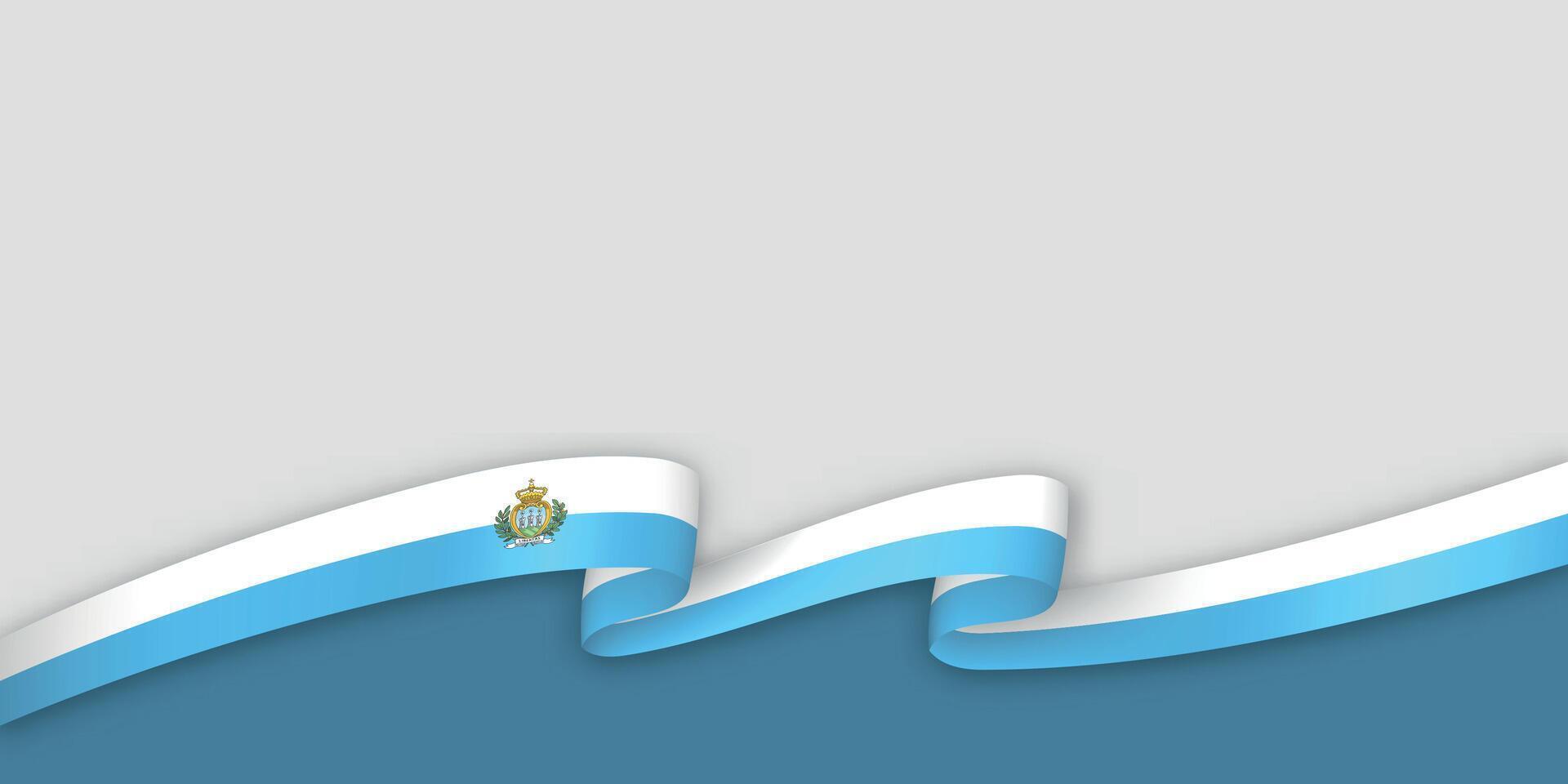 3d ribbon with national flag San Marino isolated on white background vector