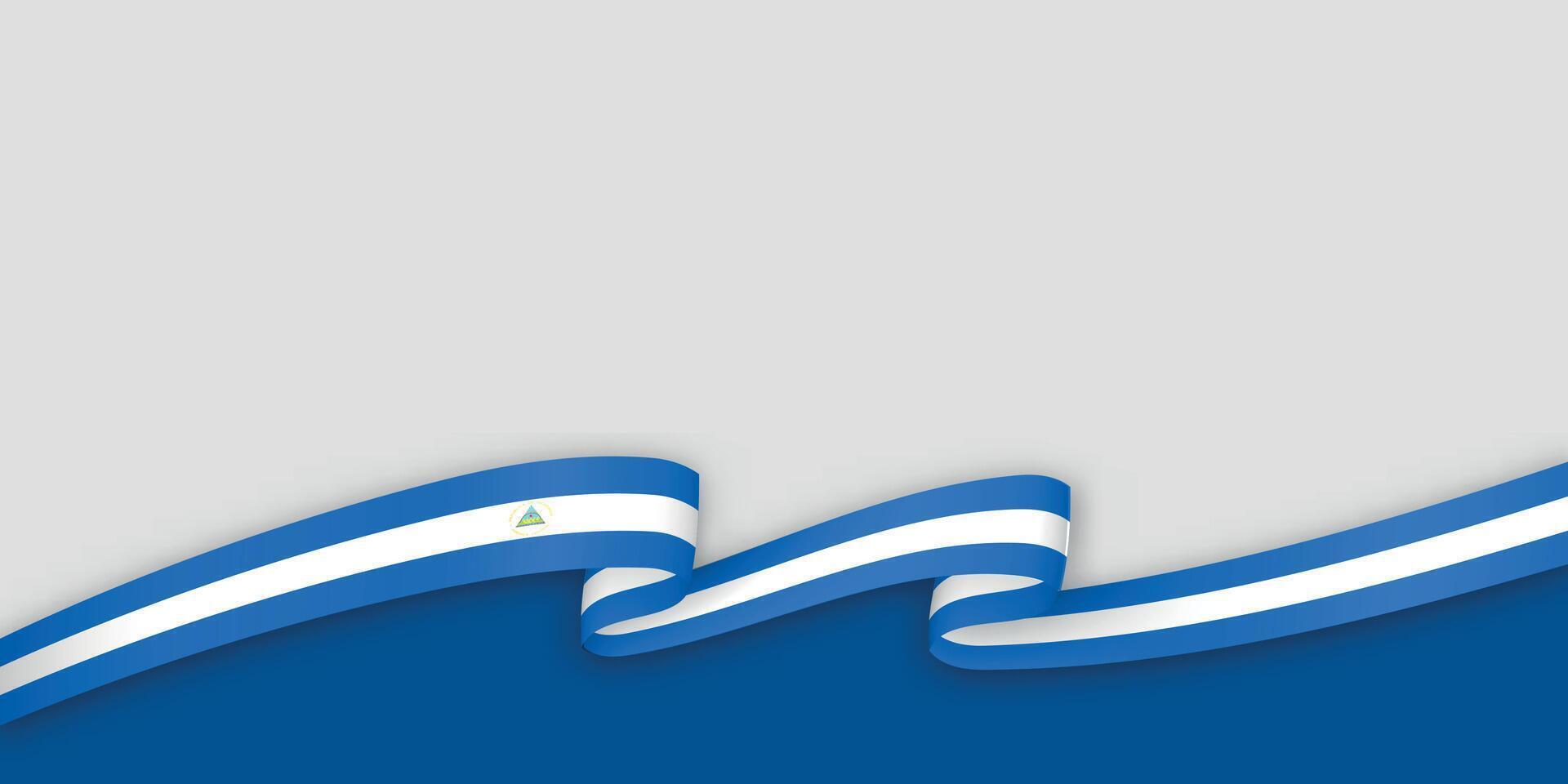 3d ribbon with national flag Nicaragua isolated on white background vector