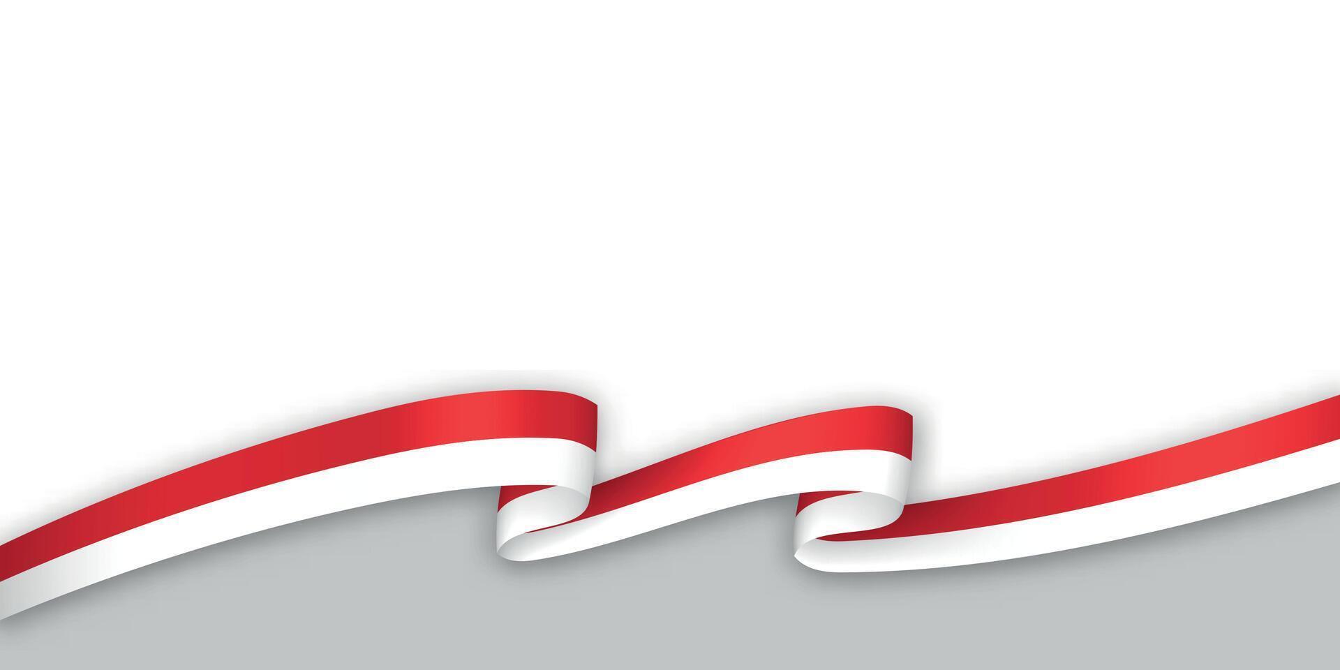 3d ribbon with national flag Monaco isolated on white background vector