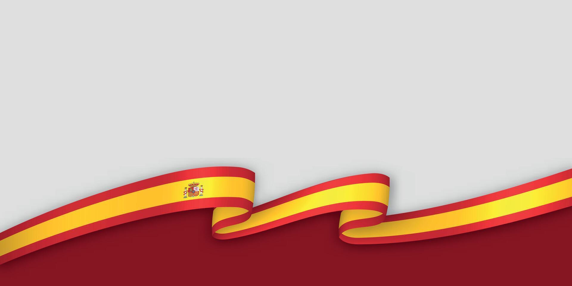3d ribbon with national flag Spain isolated on white background vector