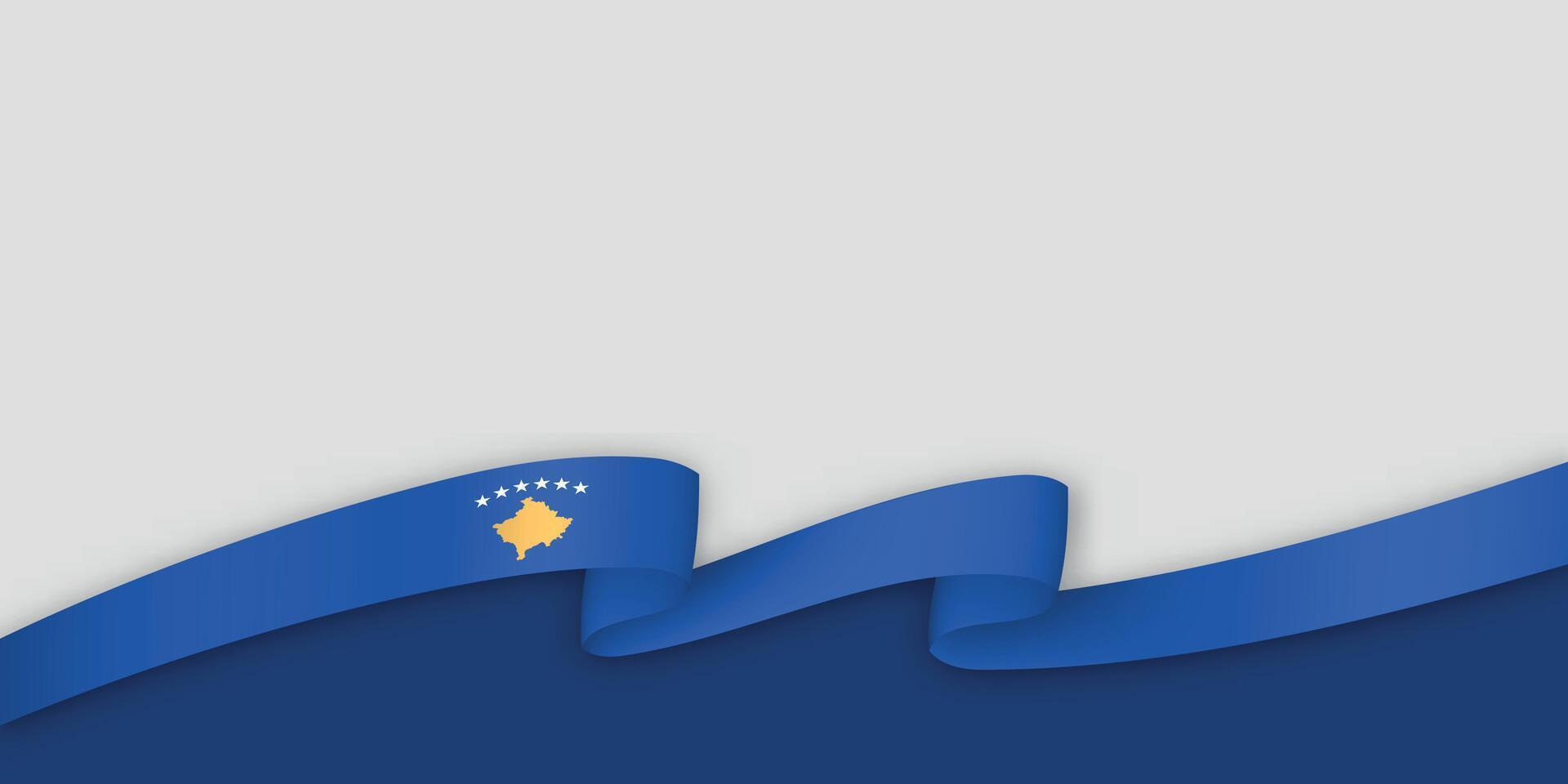 3d ribbon with national flag Kosovo isolated on white background vector