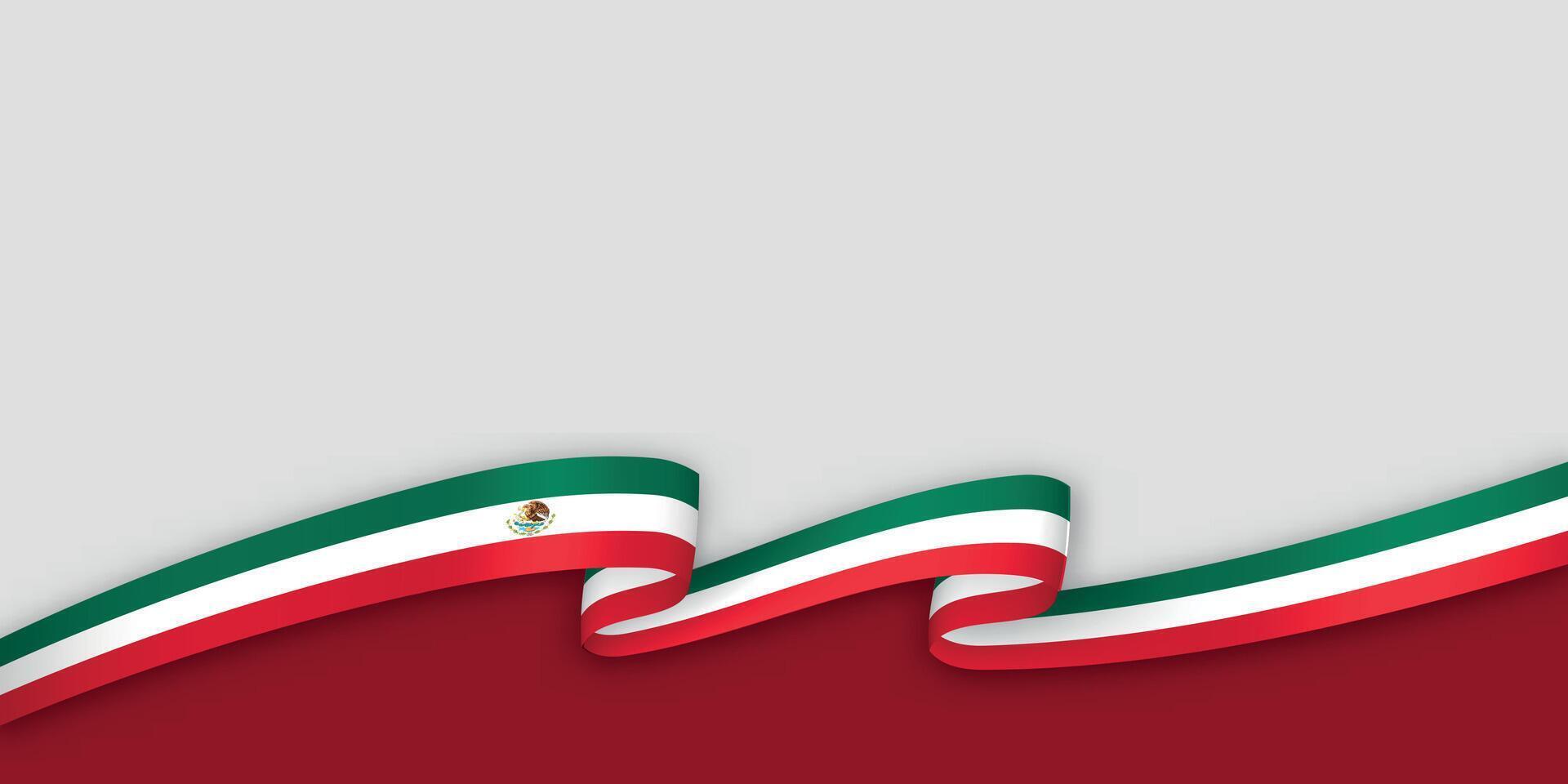 3d ribbon with national flag Mexico isolated on white background vector