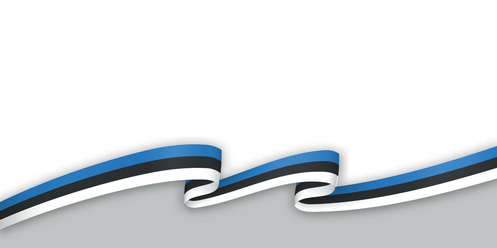 3d ribbon with national flag Estonia isolated on white background vector