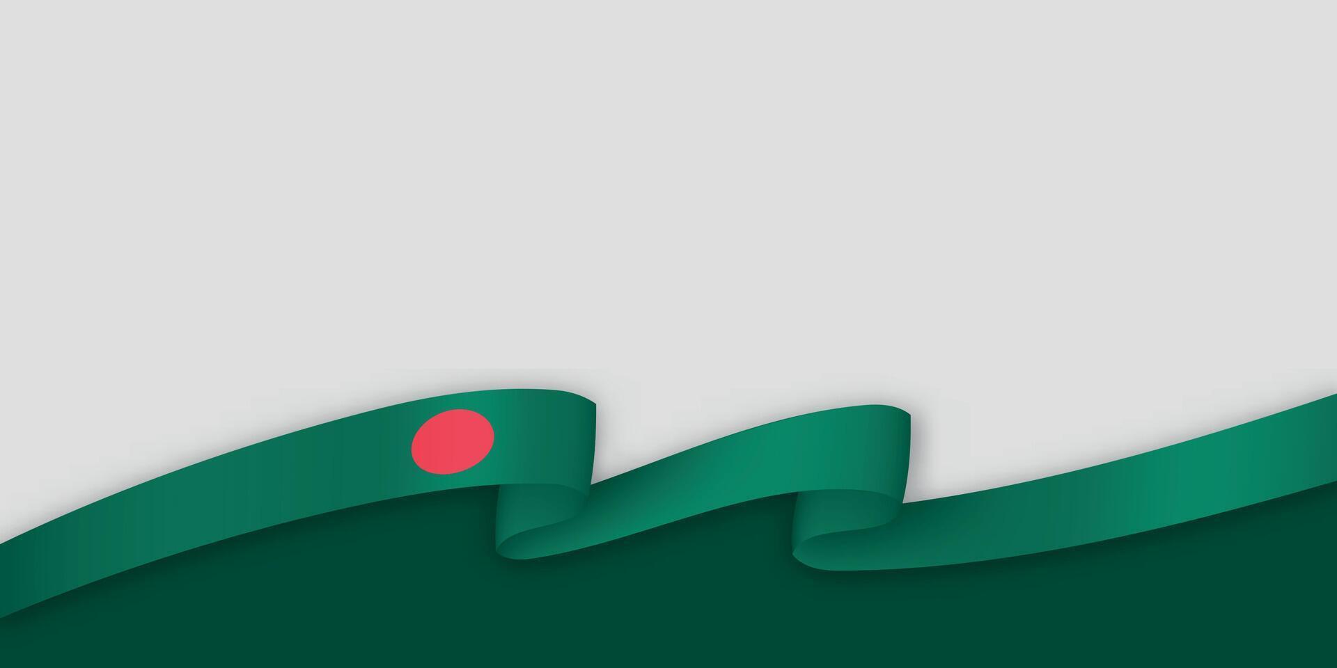 3d ribbon with national flag Bangladesh isolated on white background vector