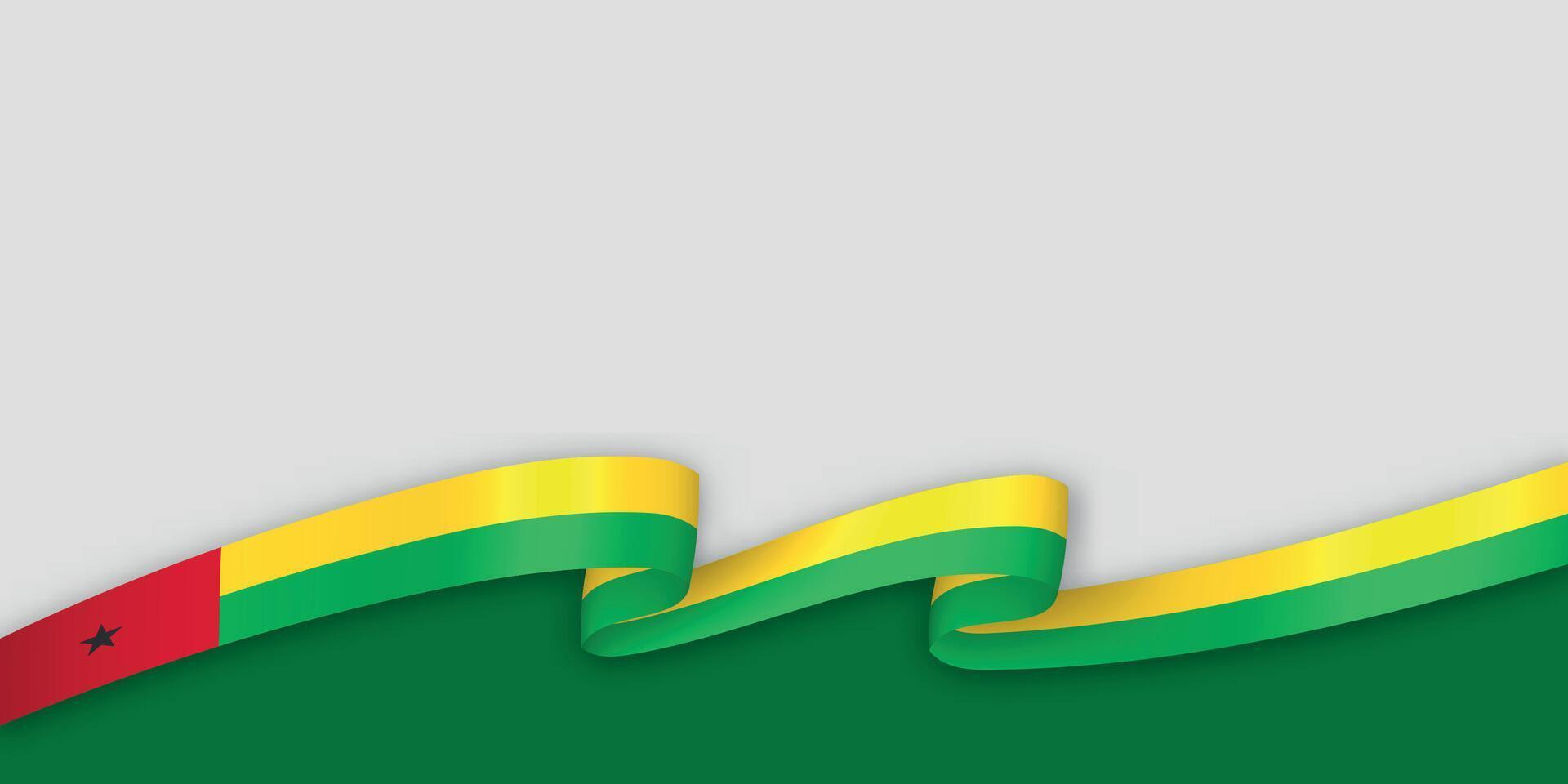 3d ribbon with national flag Guinea-Bissau isolated on white background vector
