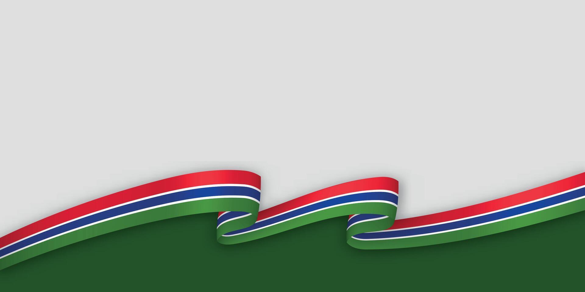 3d ribbon with national flag Gambia isolated on white background vector