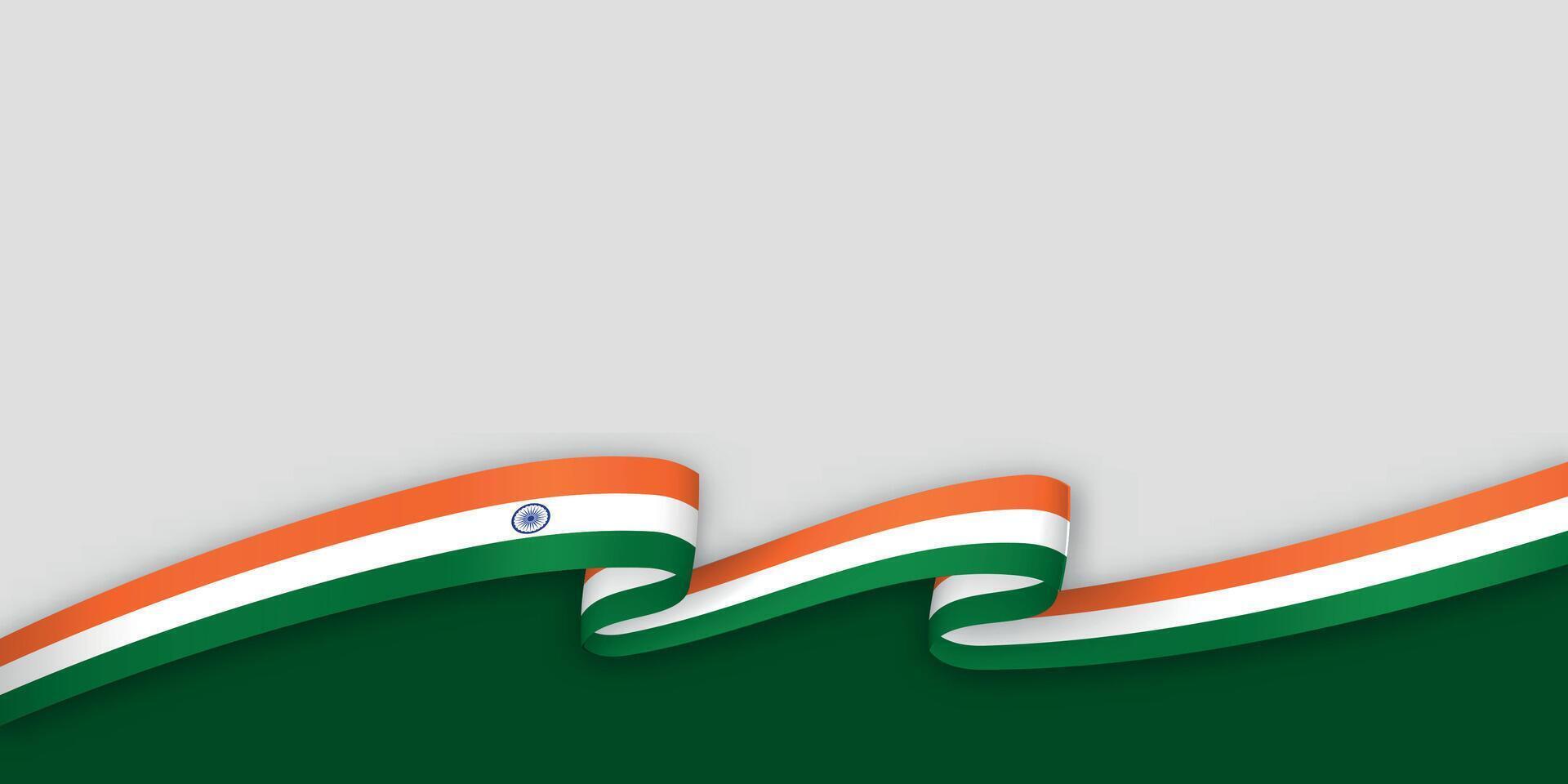 3d ribbon with national flag India isolated on white background vector