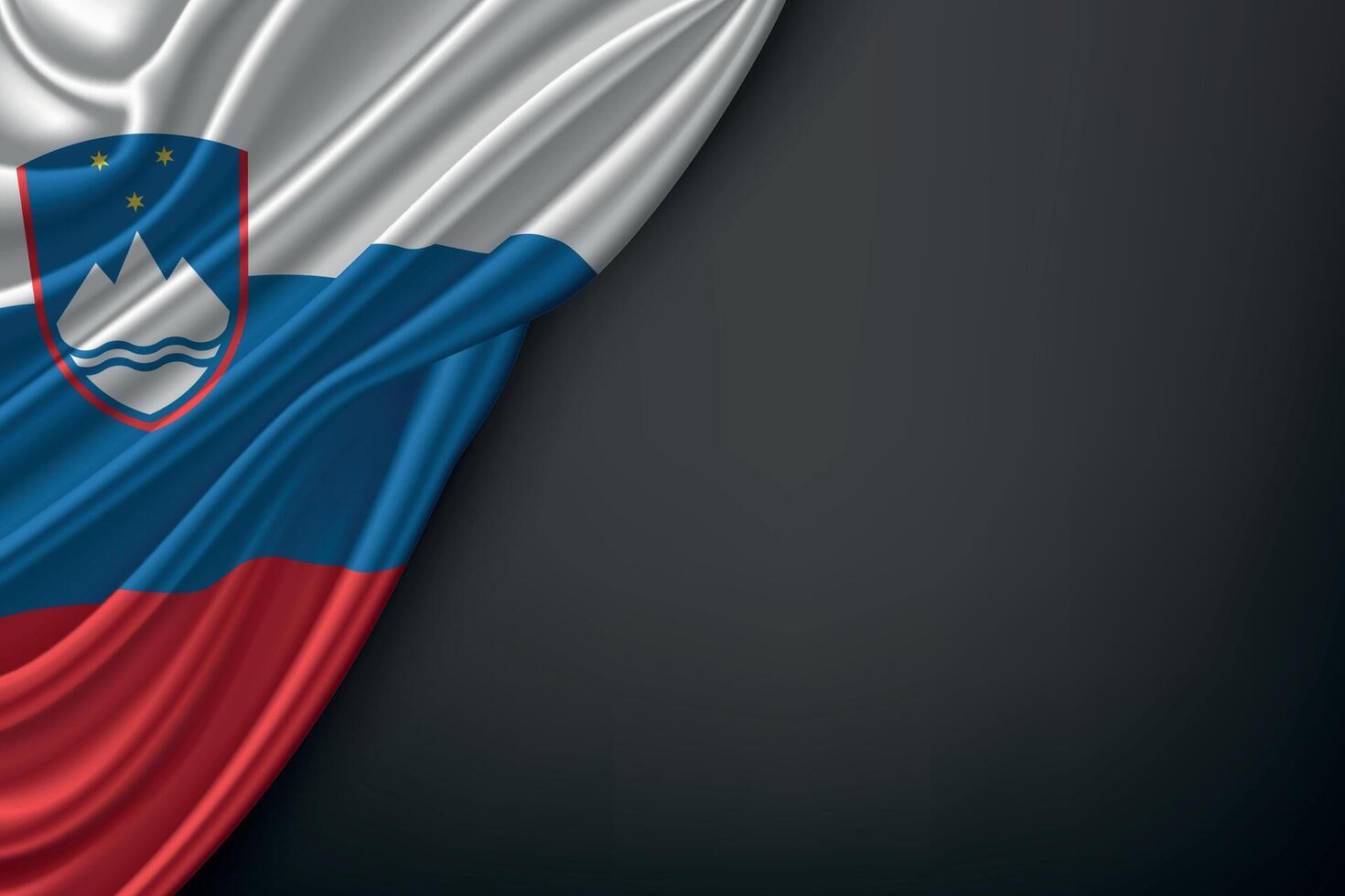 Waving Flag Slovenia on Dark Background vector