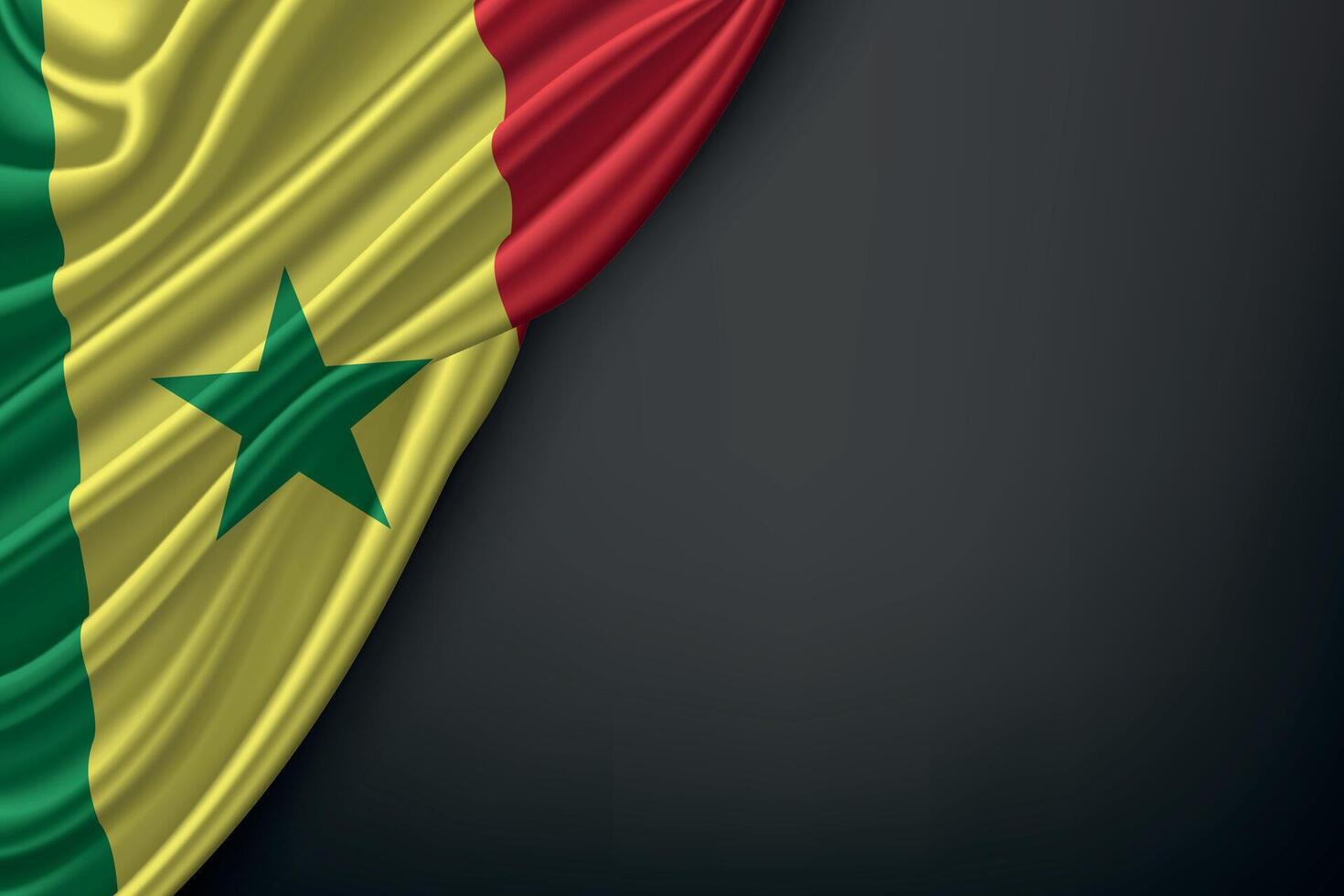 Waving Flag Senegal on Dark Background vector