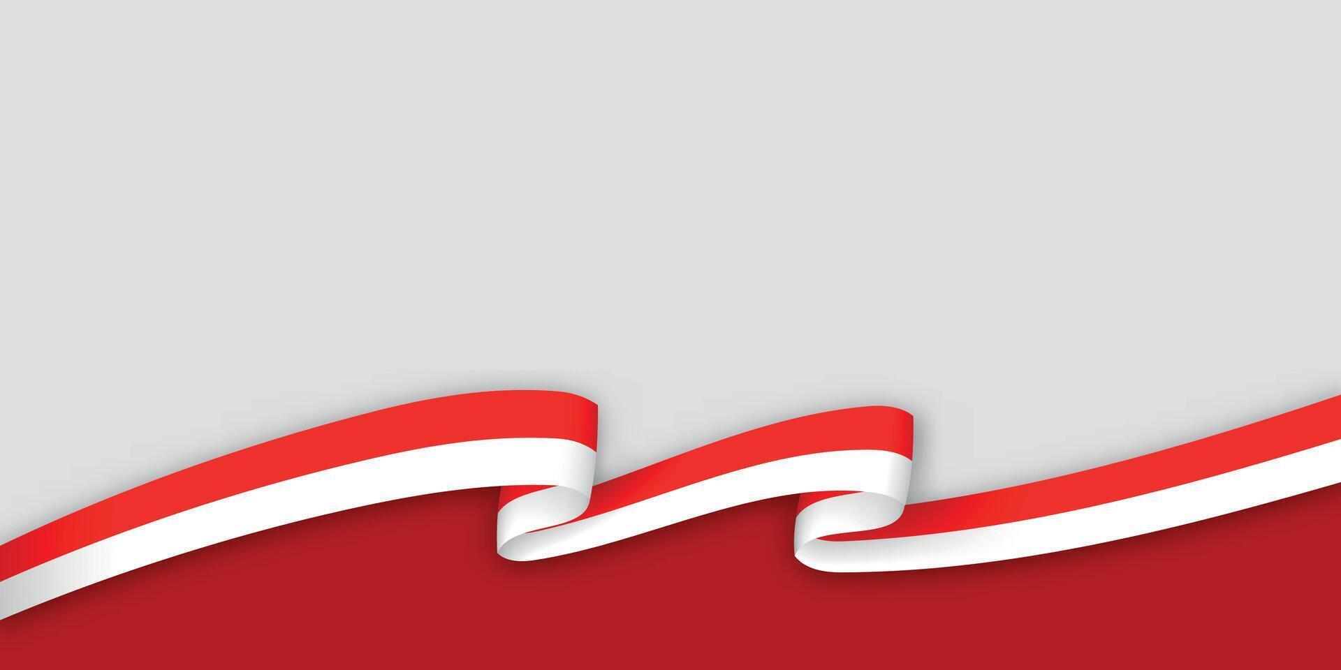 3d ribbon with national flag Indonesia isolated on white background vector