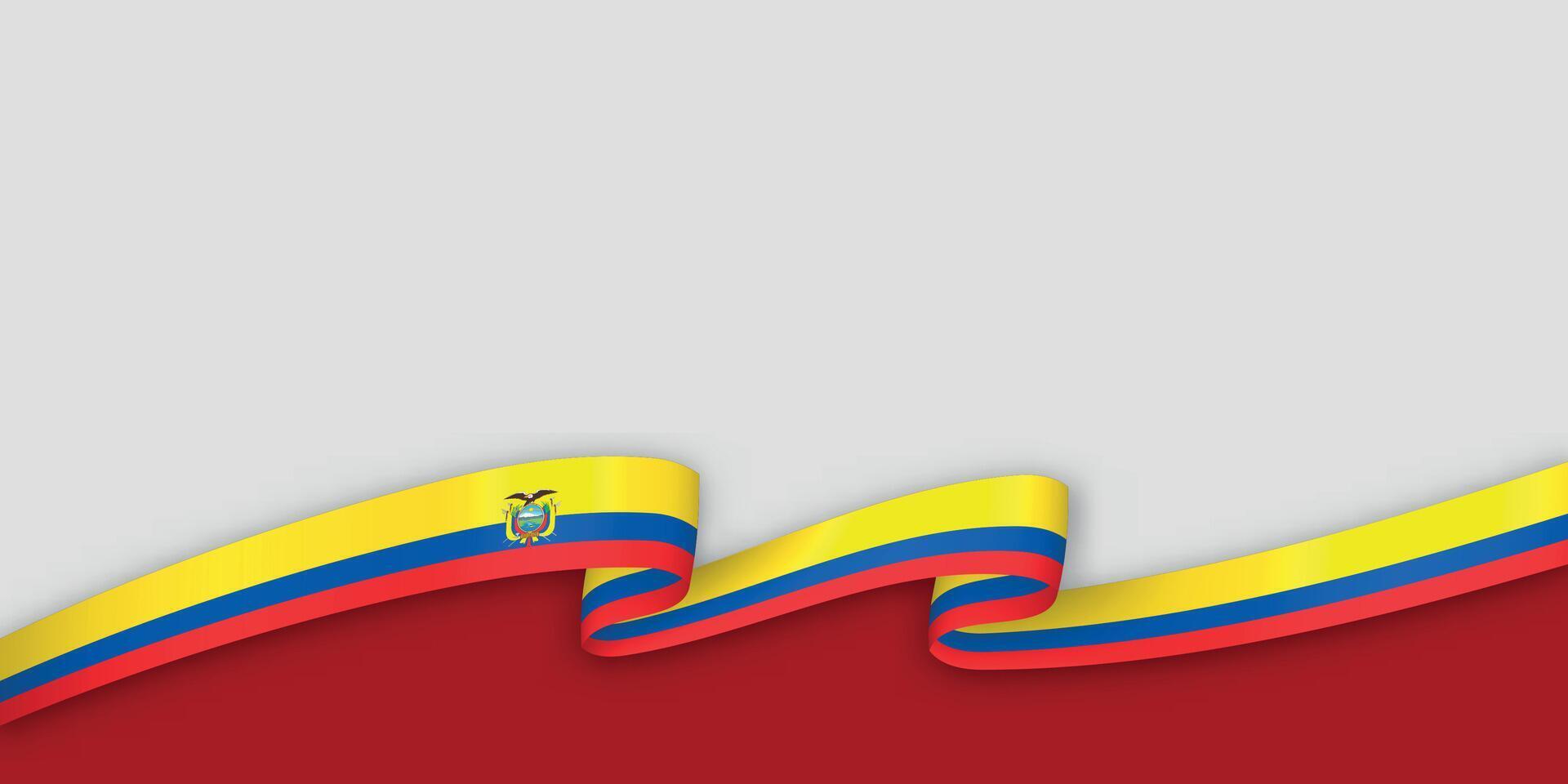 3d ribbon with national flag Ecuador isolated on white background vector