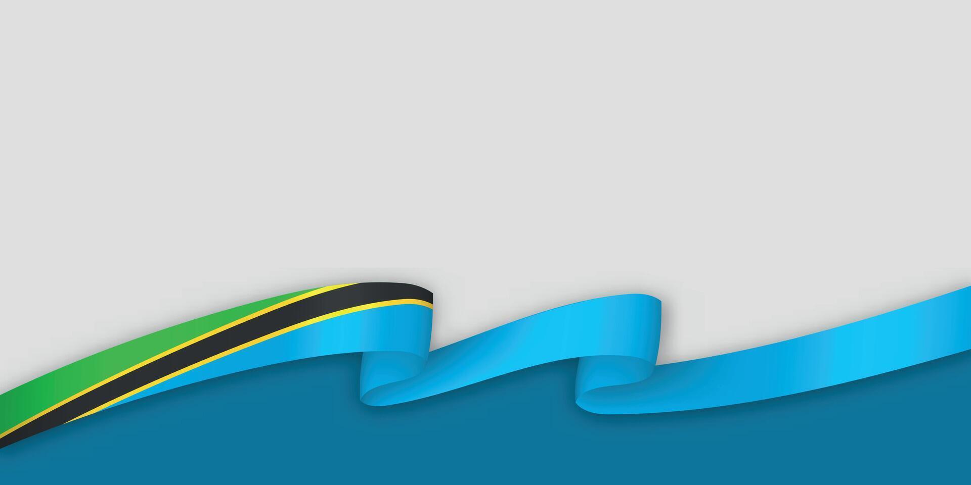 3d ribbon with national flag Tanzania isolated on white background vector