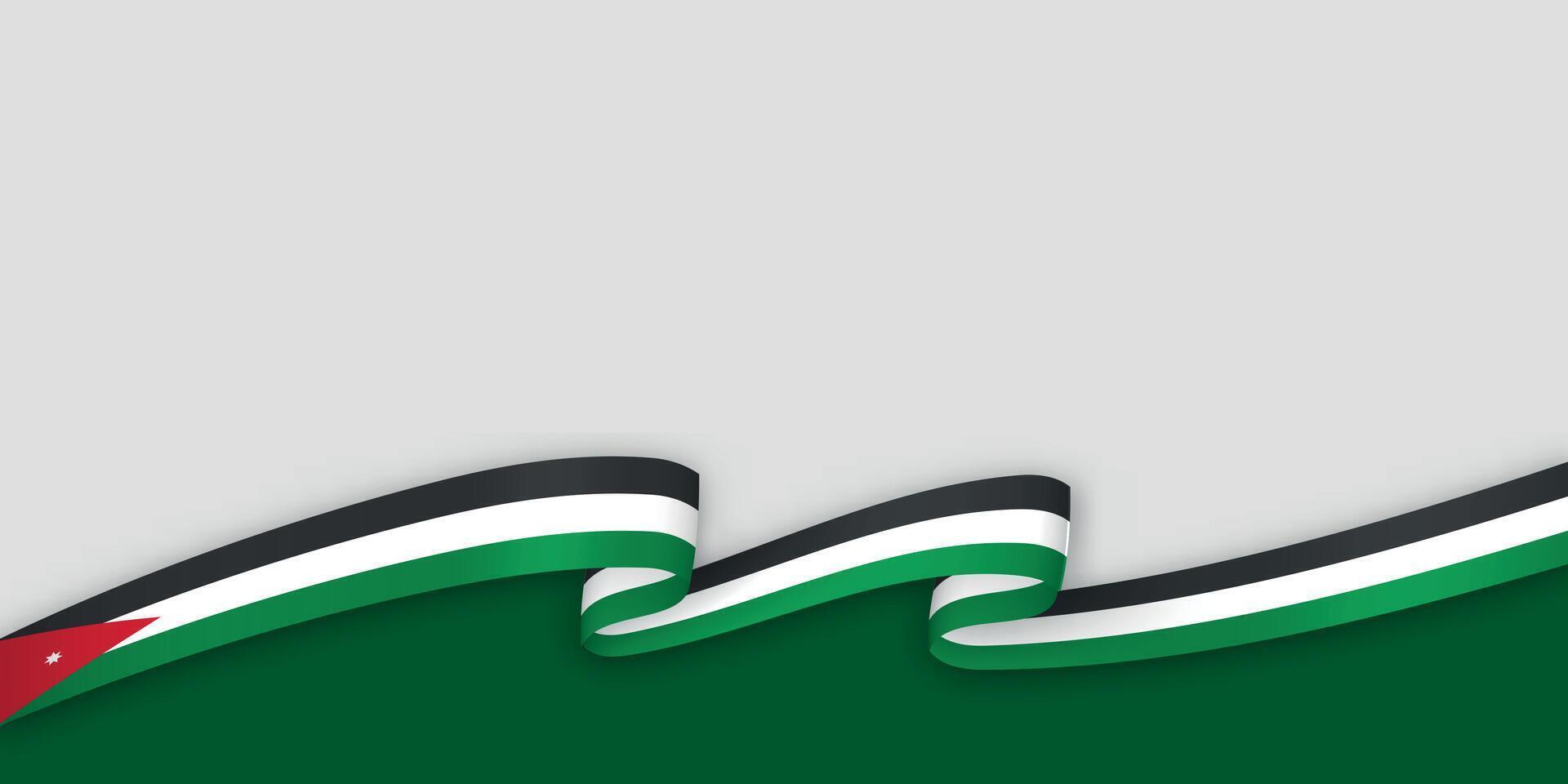 3d ribbon with national flag Jordan isolated on white background vector