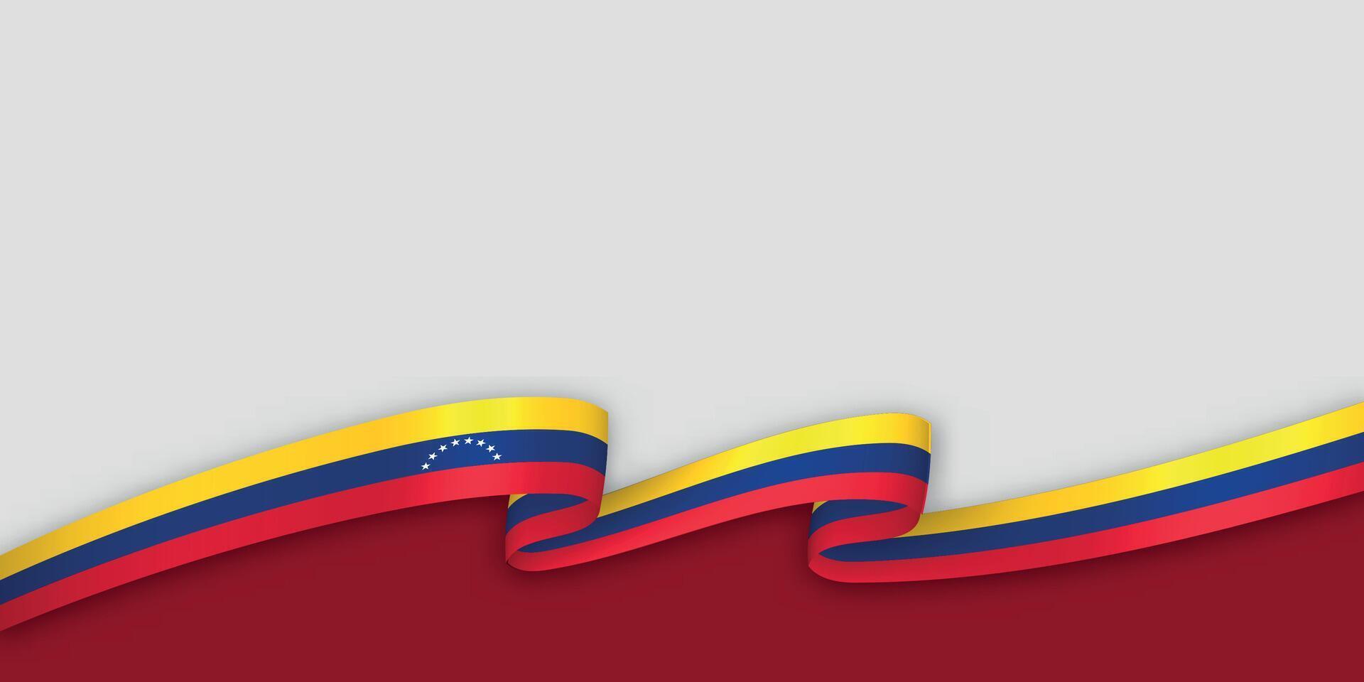 3d ribbon with national flag Venezuela isolated on white background vector