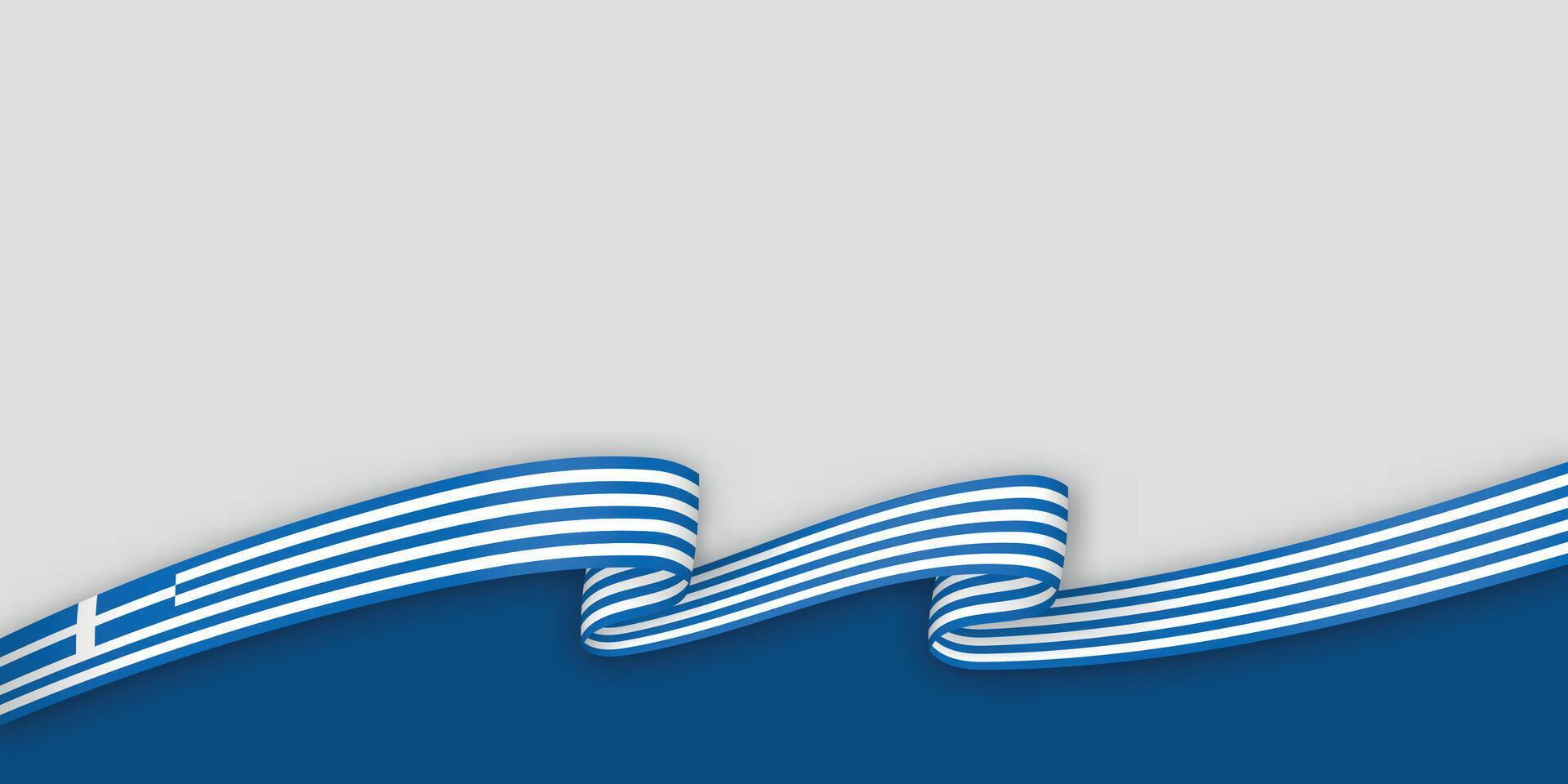 3d ribbon with national flag Greece isolated on white background vector
