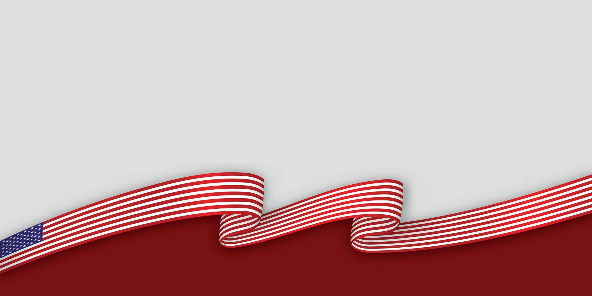 3d ribbon with national flag United States isolated on white background vector
