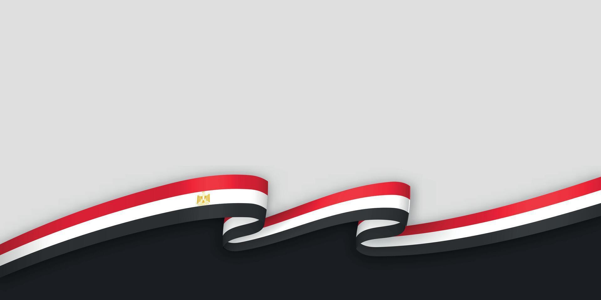 3d ribbon with national flag Egypt isolated on white background vector
