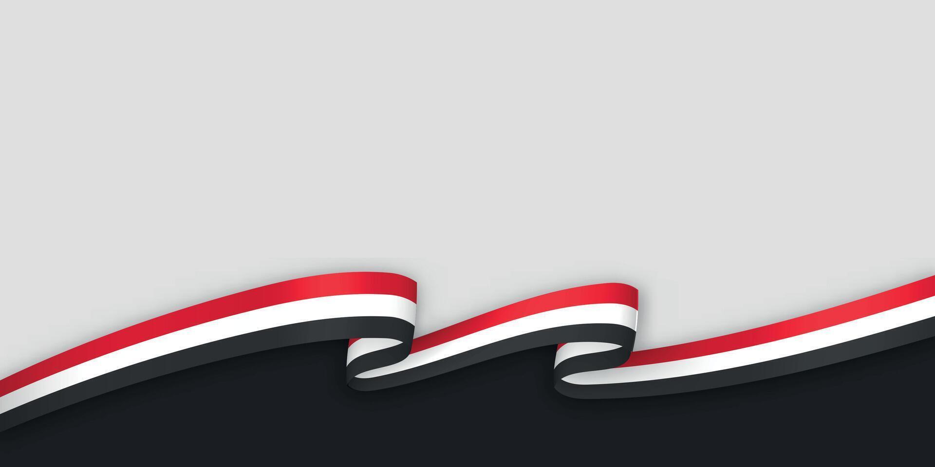 3d ribbon with national flag Yemen isolated on white background vector