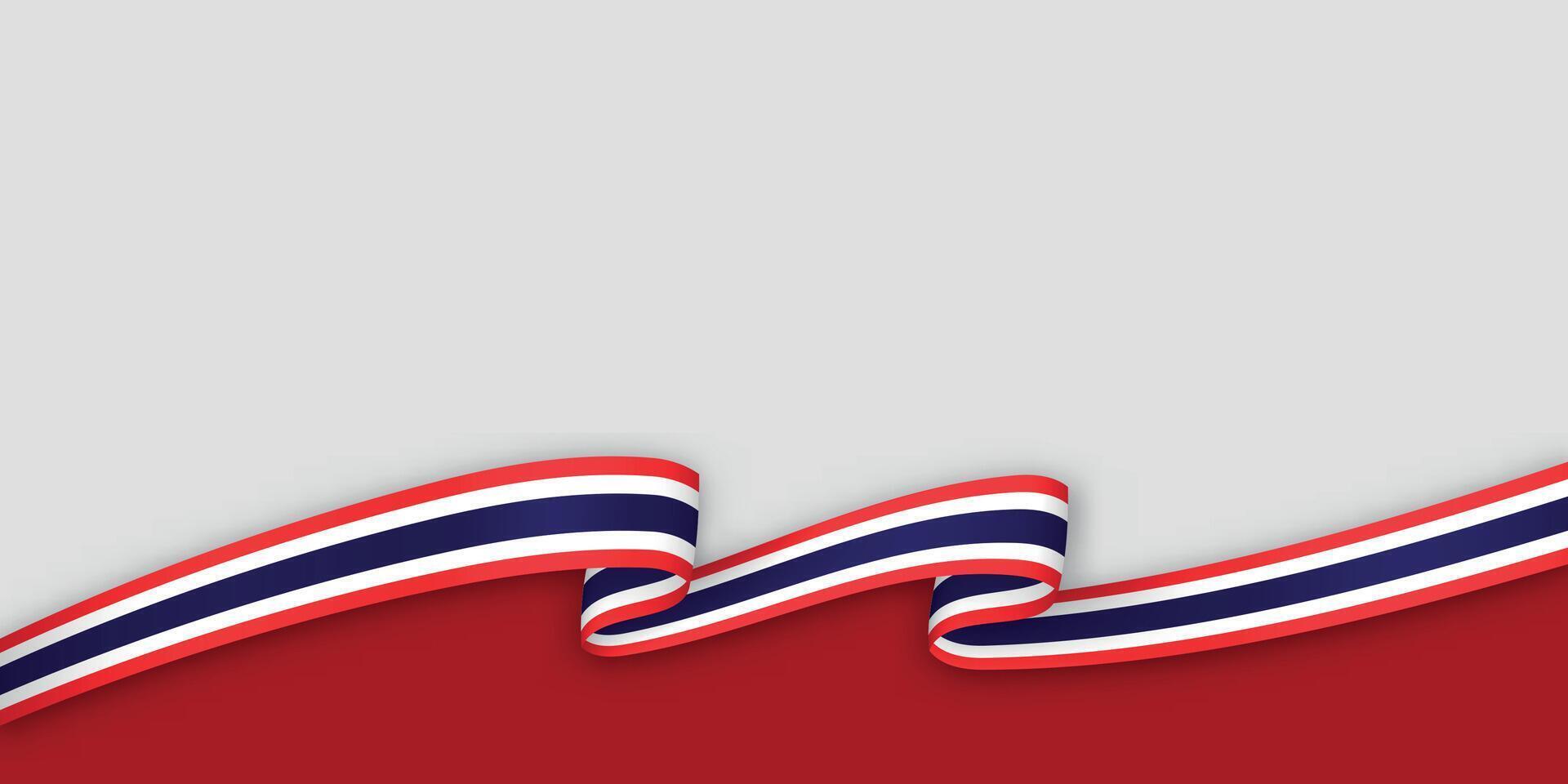 3d ribbon with national flag Thailand isolated on white background vector