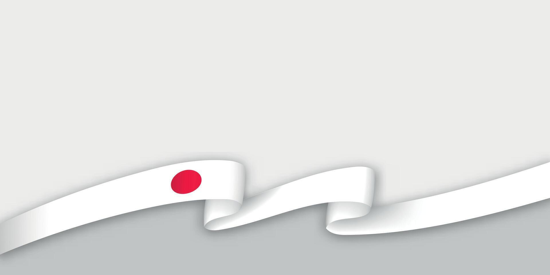 3d ribbon with national flag Japan isolated on white background vector