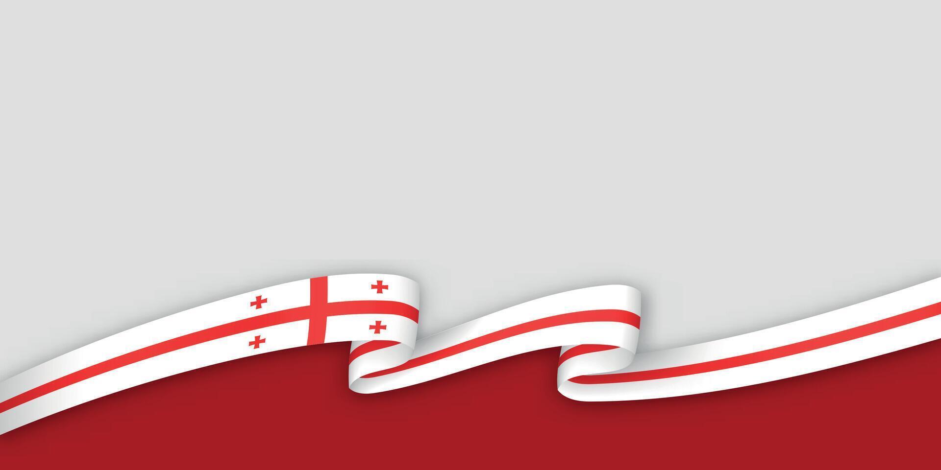 3d ribbon with national flag Georgia isolated on white background vector