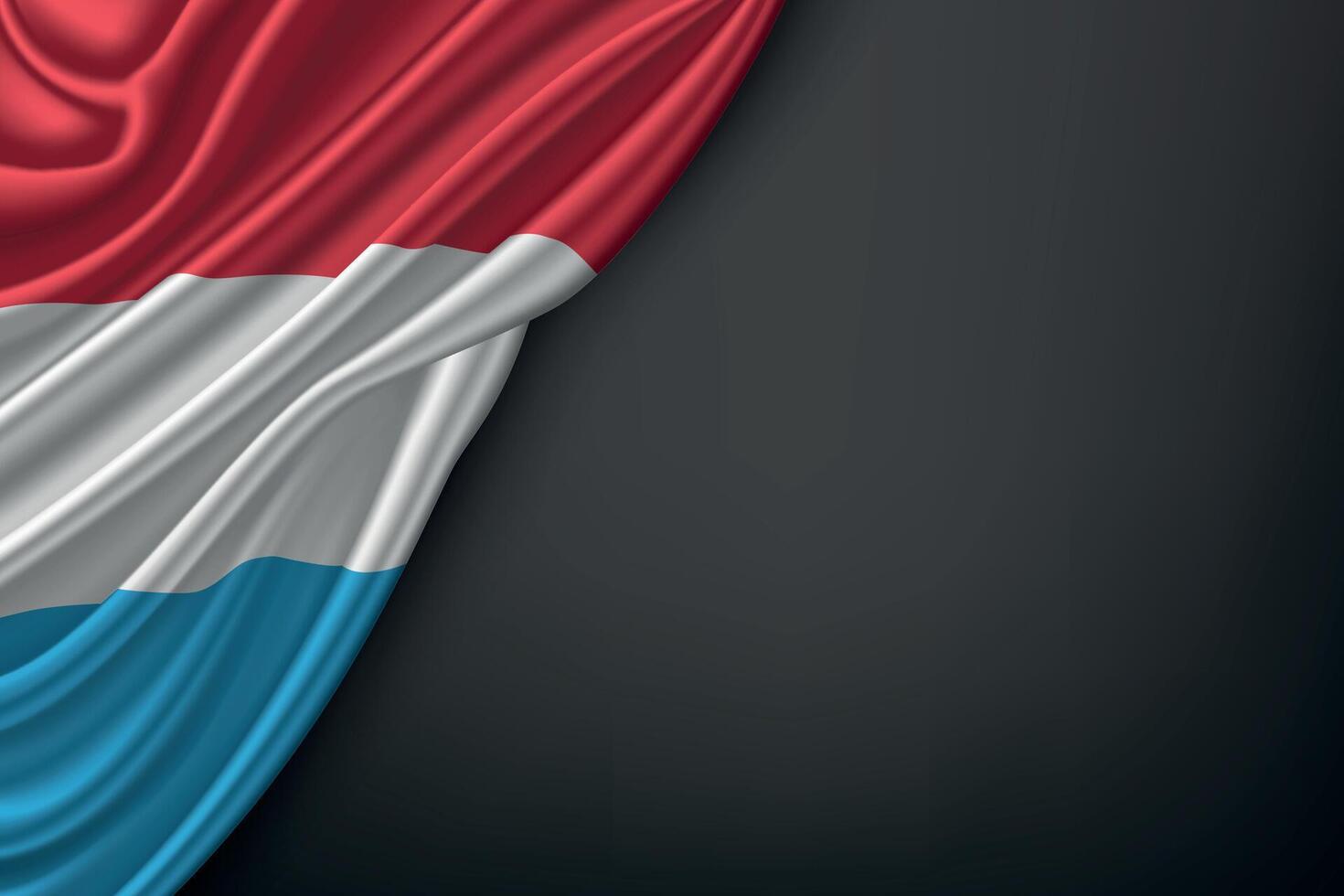 Waving Flag Luxembourg on Dark Background vector