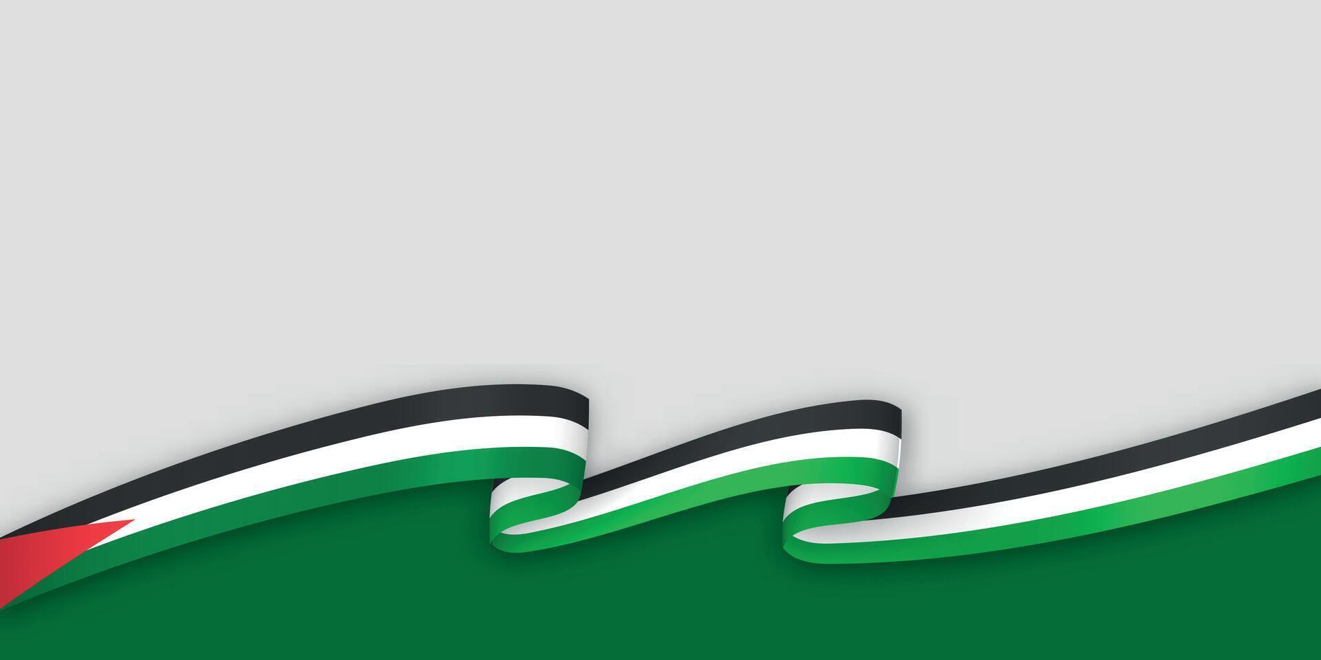 3d ribbon with national flag Palestine isolated on white background vector