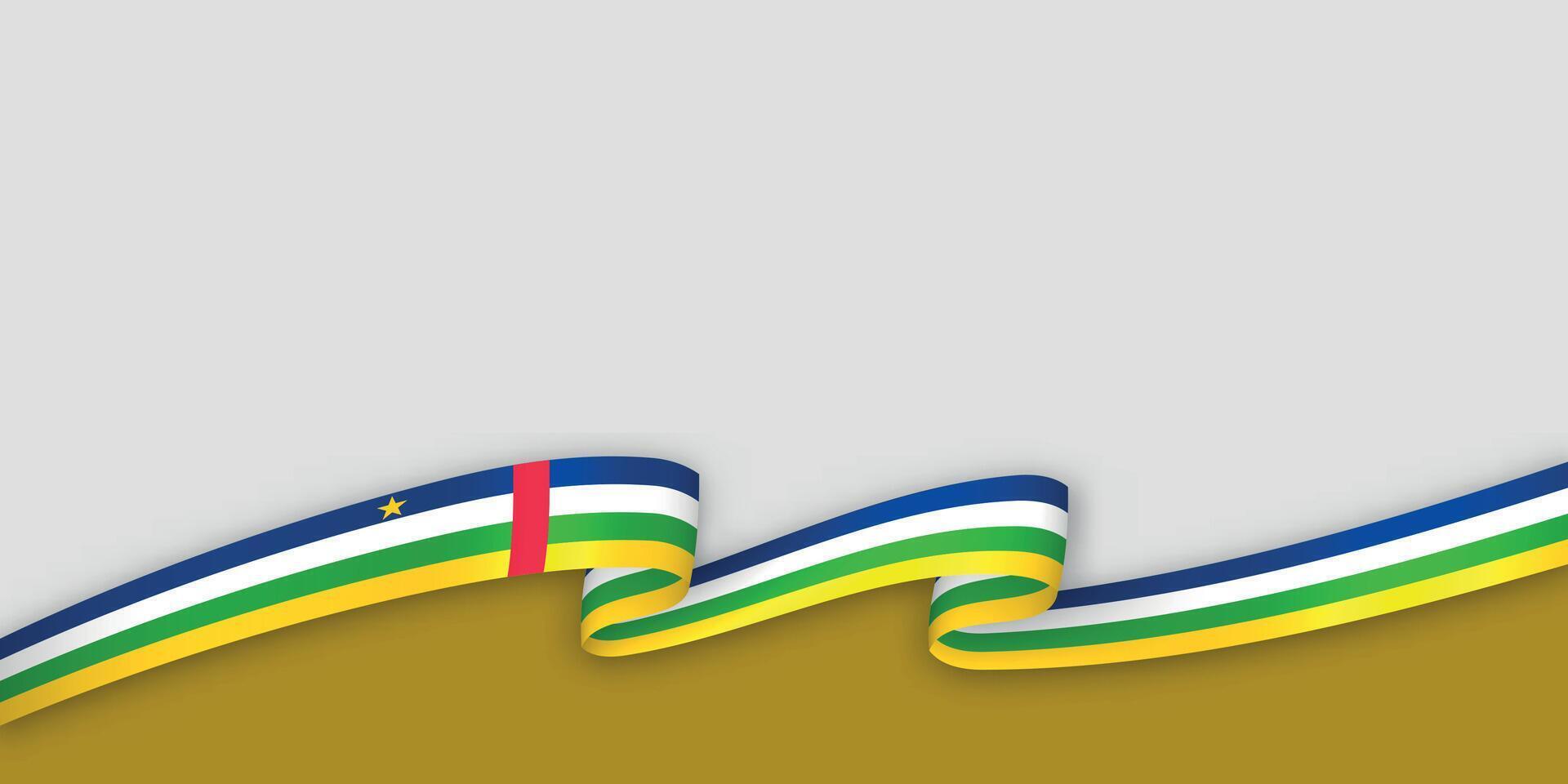 3d ribbon with national flag Central African Republic isolated on white background vector