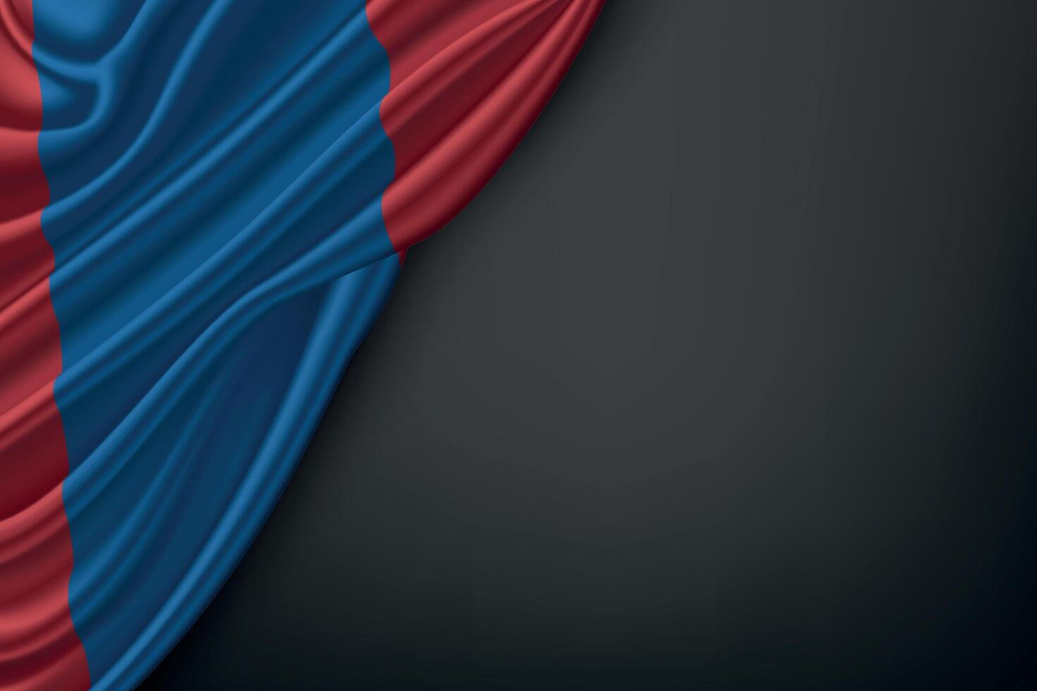 Waving Flag Mongolia on Dark Background vector